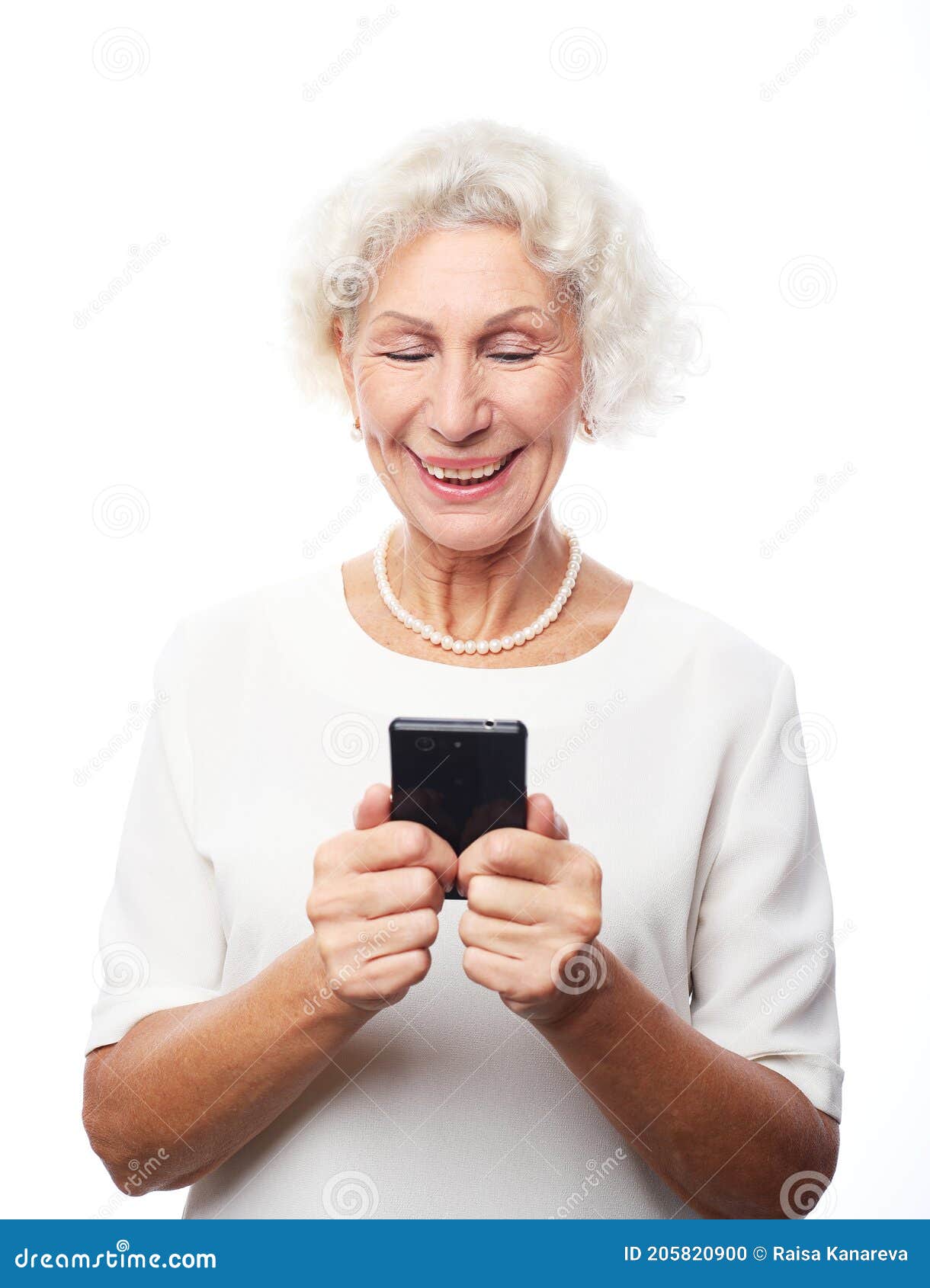 Old Woman Watching Funny Videos on Internet Stock Photo - Image of casual,  phone: 205820900