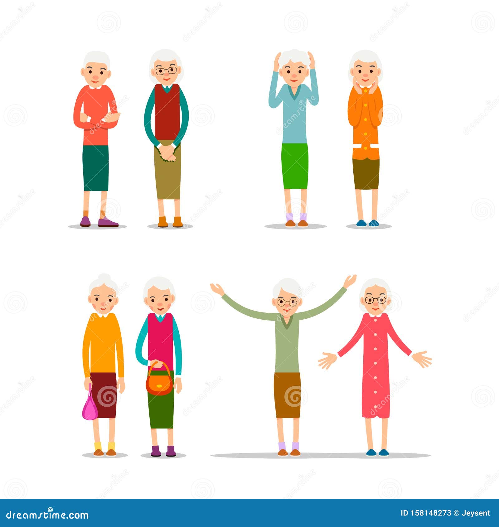 Old Women Happy Retirement Lifestyle Elderly Couple Smiling Stock