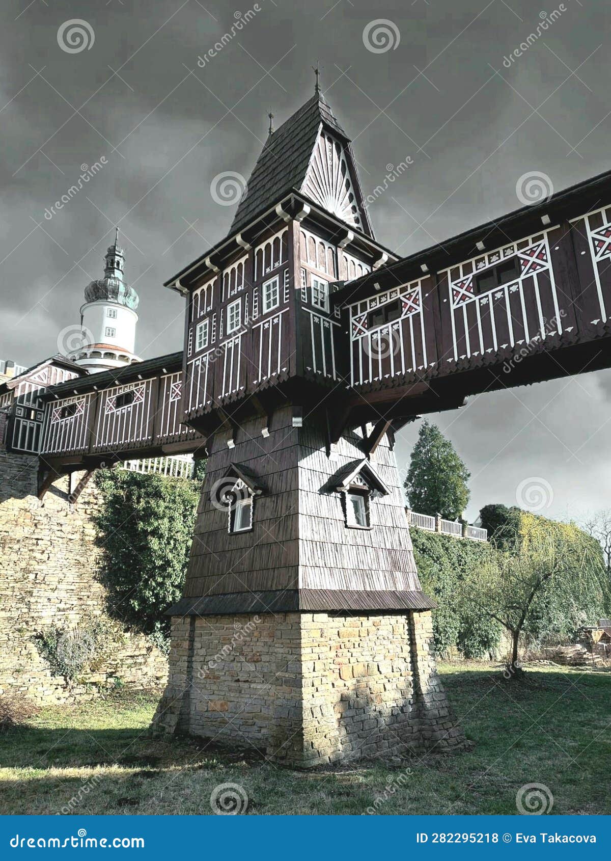 Old Wood Bridge Historical Architecture Stock Photo Image of landmark