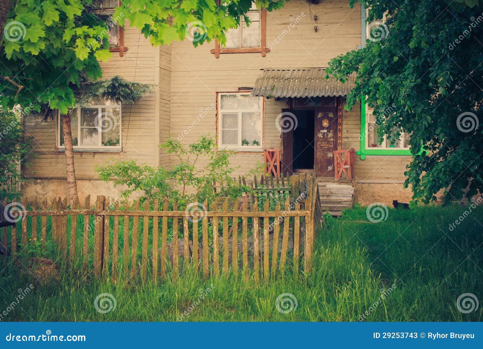 Old Wood House stock image. Image of property, fence 29253743