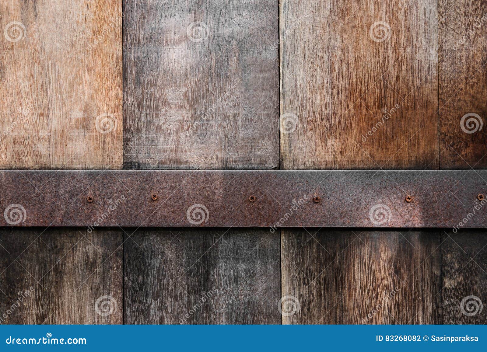 Old Wood Panels Texture with Rusty Metal Background Stock Photo Image