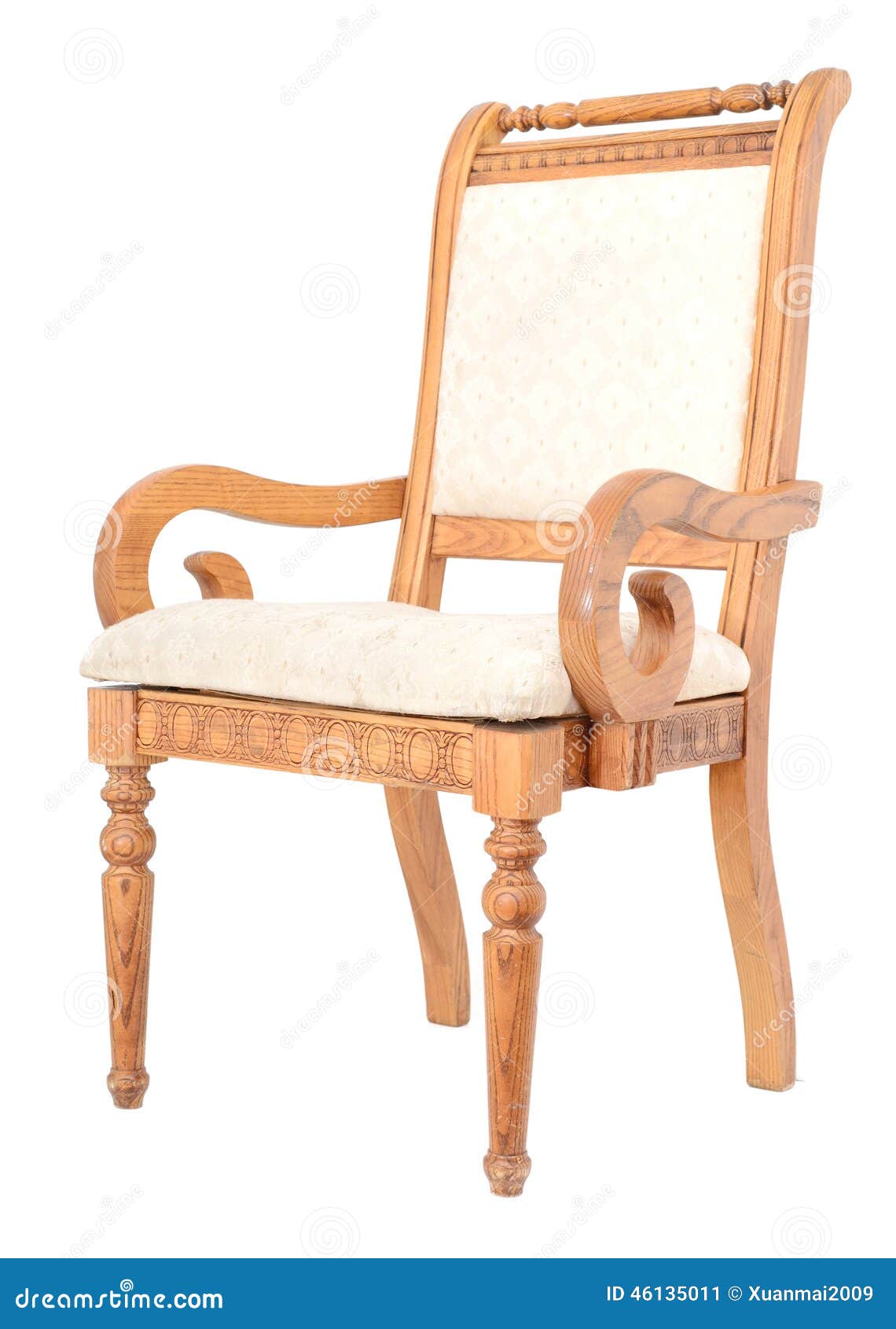 Old wooden arm chair stock image. Image of white, house 46135011