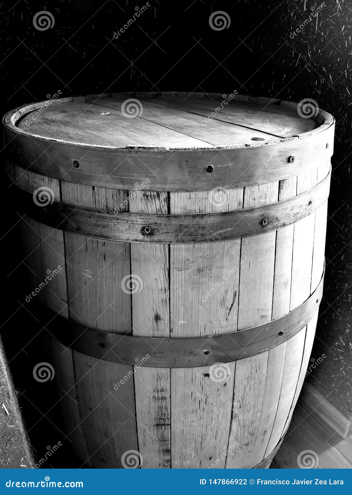 Old Wooden Barrel With Metal Strips Stock Photo Image Of Wooden