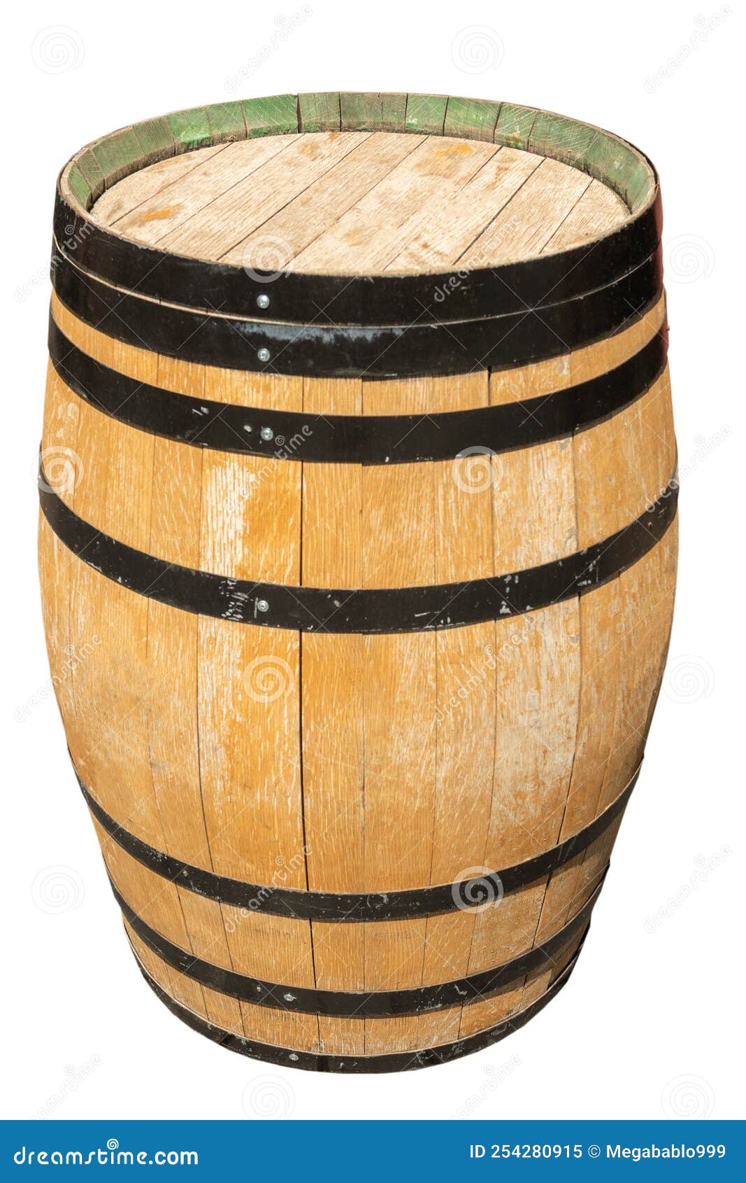 Old Wooden Beer Barrel Isolated on White Background Stock Image Image