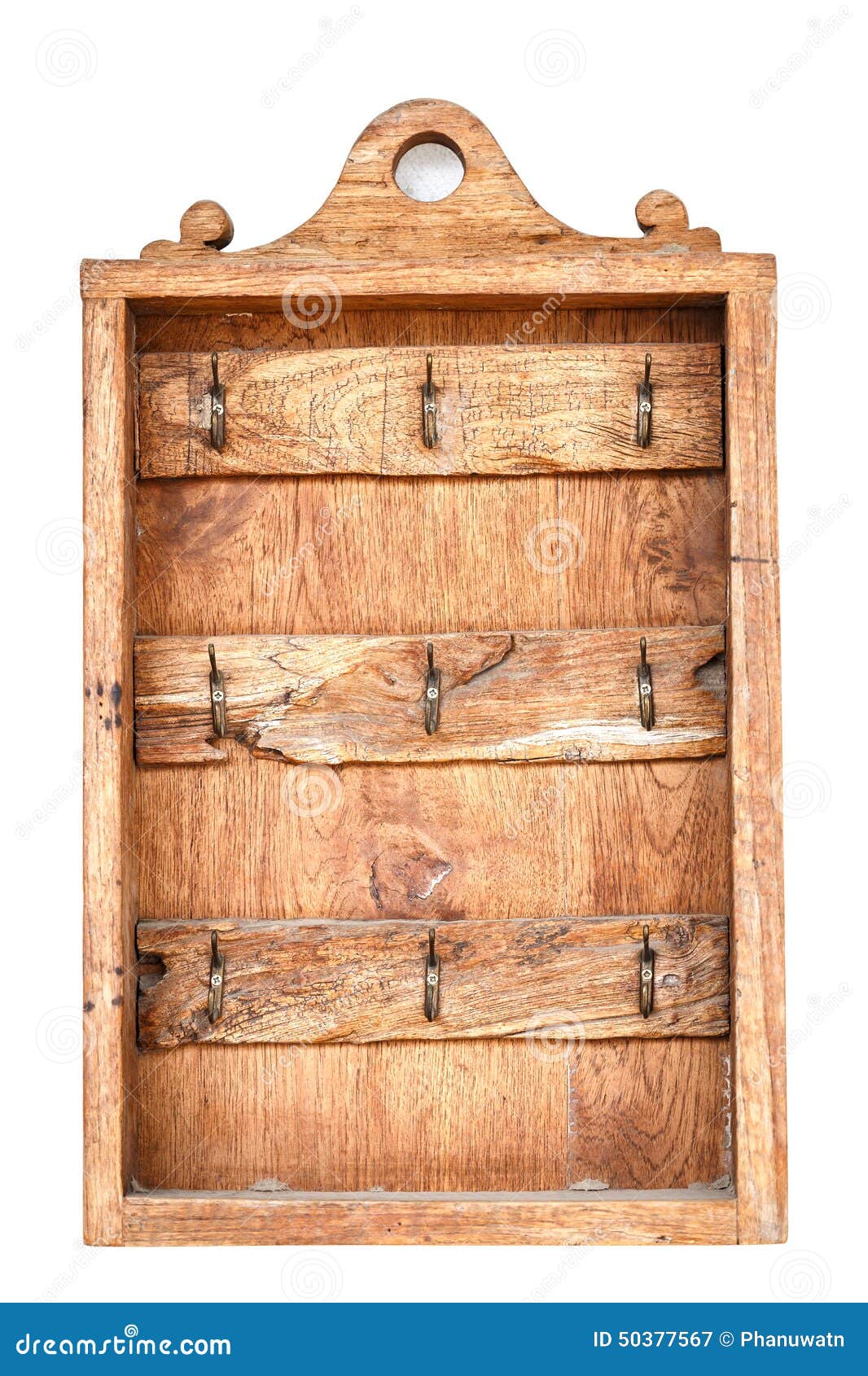Old Wooden Box for Hanging Keys on White Stock Image Image of window