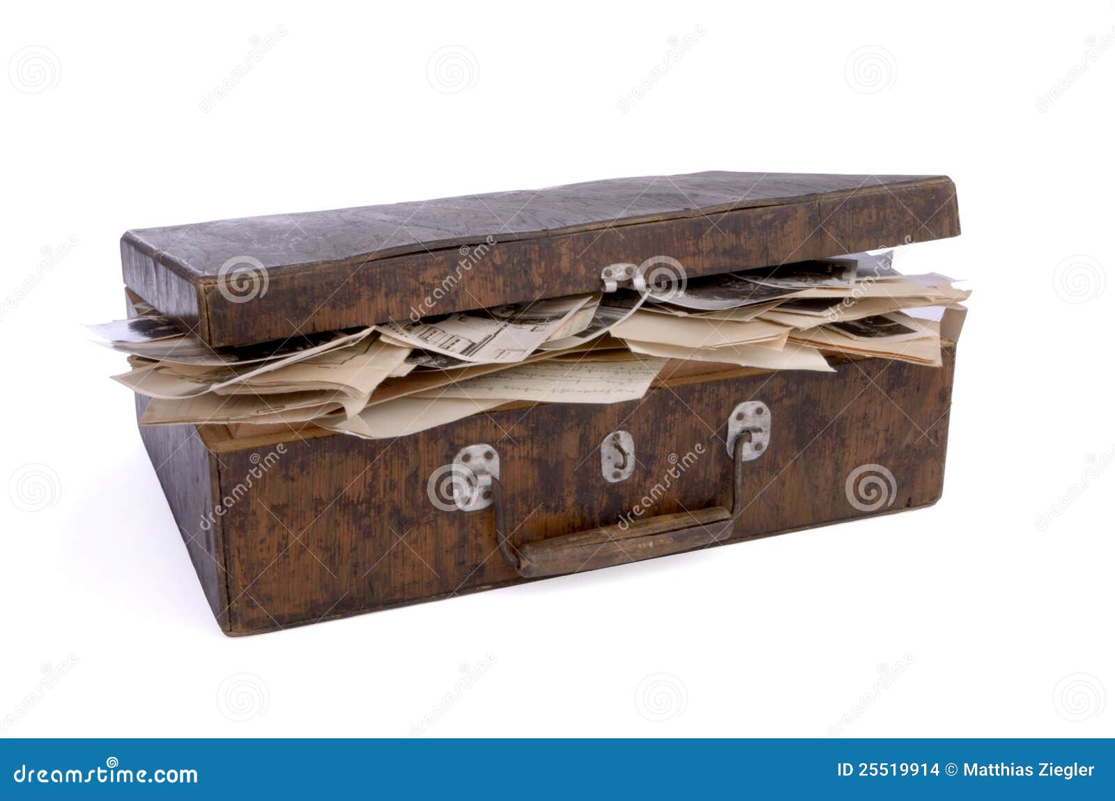 Old Wooden Box with Photos and Documents Stock Photo Image of