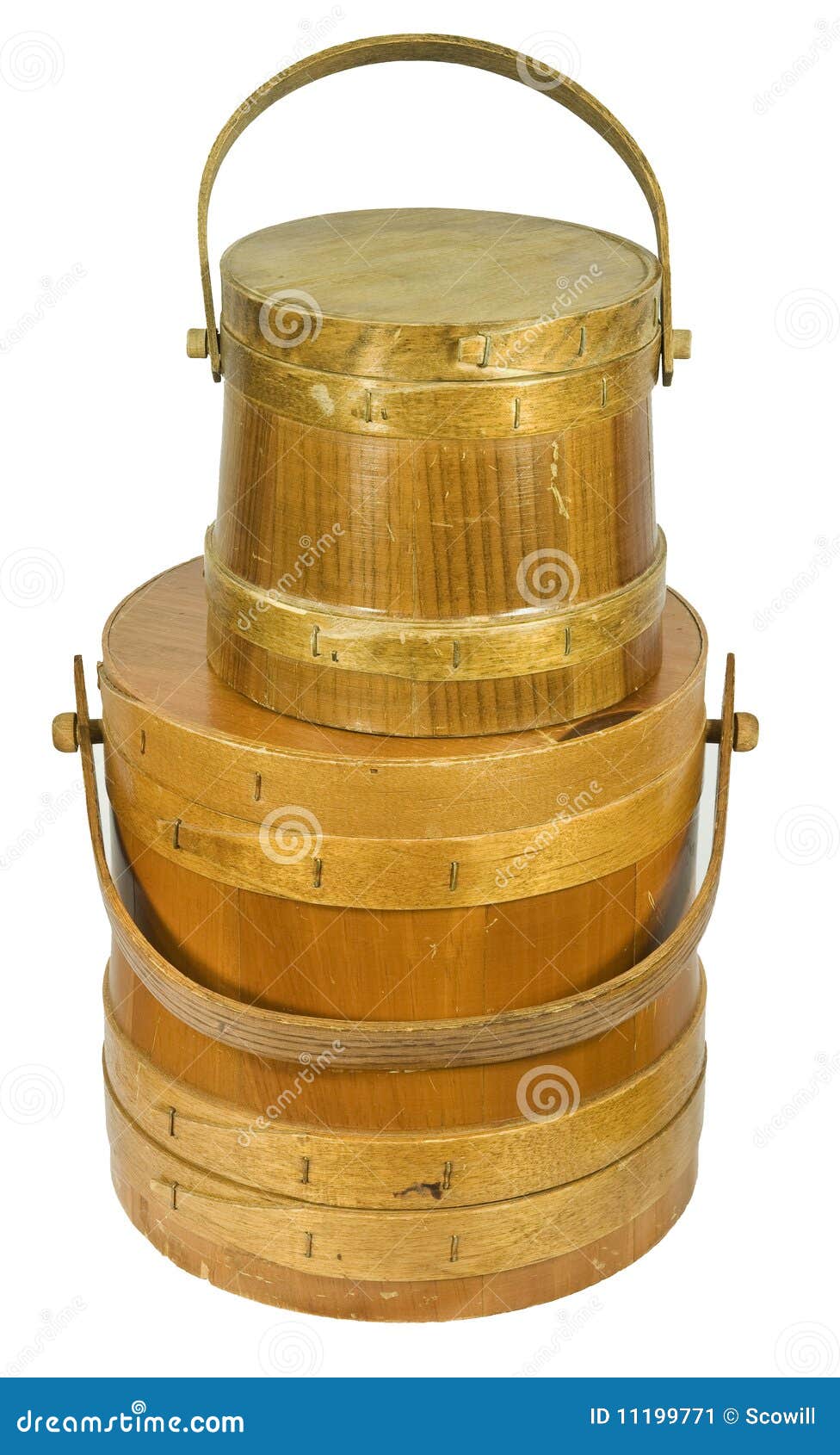 Old Wooden Buckets stock image. Image of pail, container 11199771