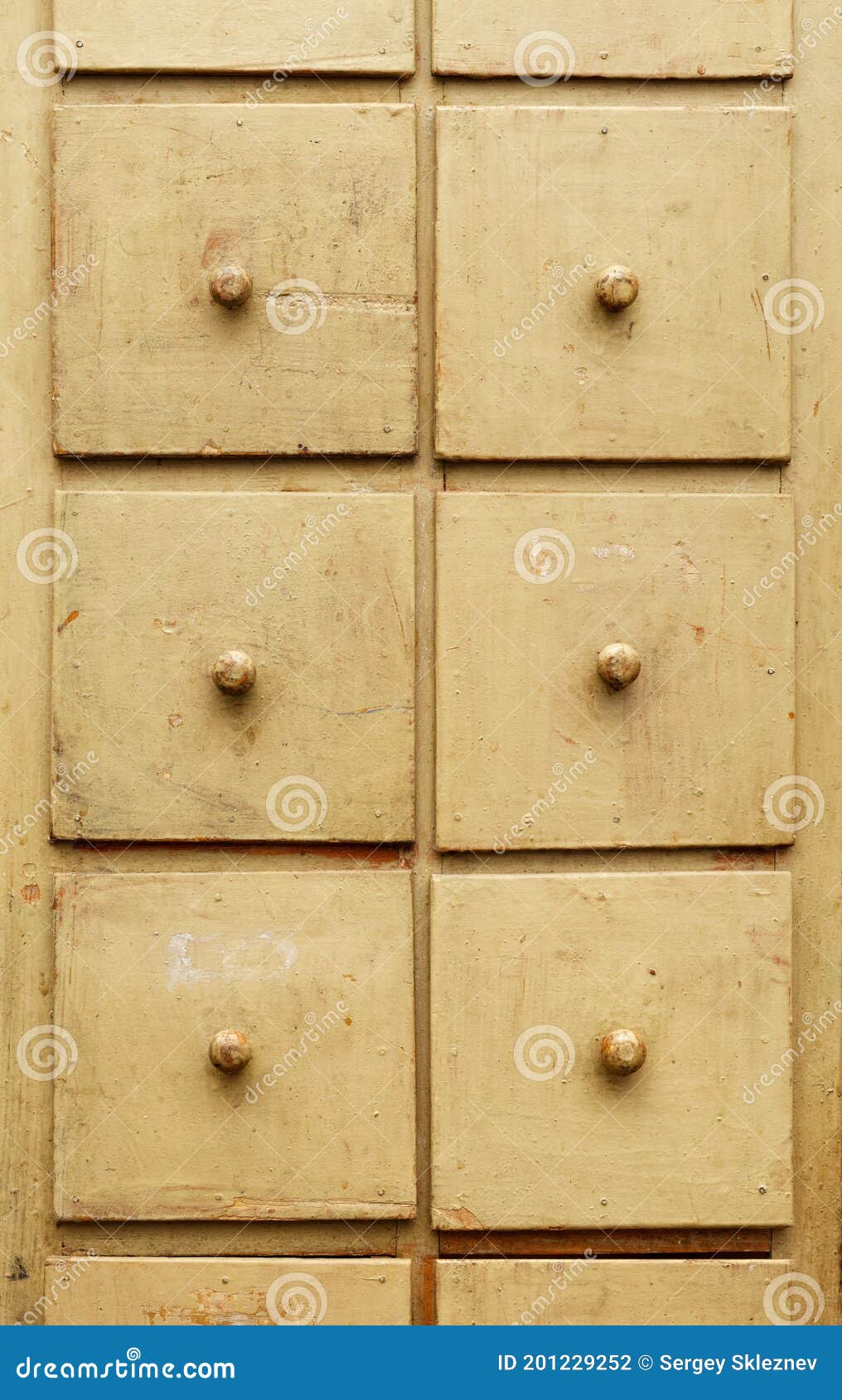 Old Wooden Cabinet with Drawers Stock Photo - Image of aged, natural ...