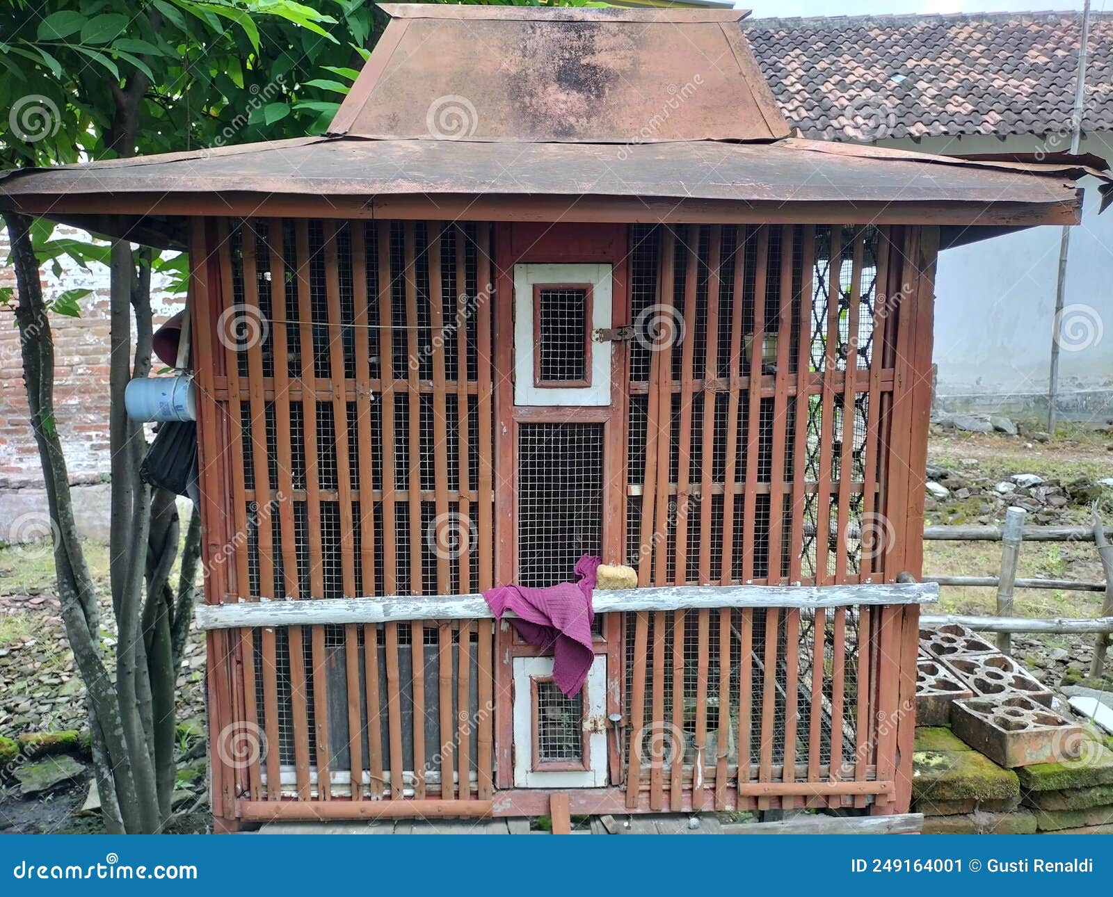 Old wooden cage stock image. Image of home, shack, wood 249164001