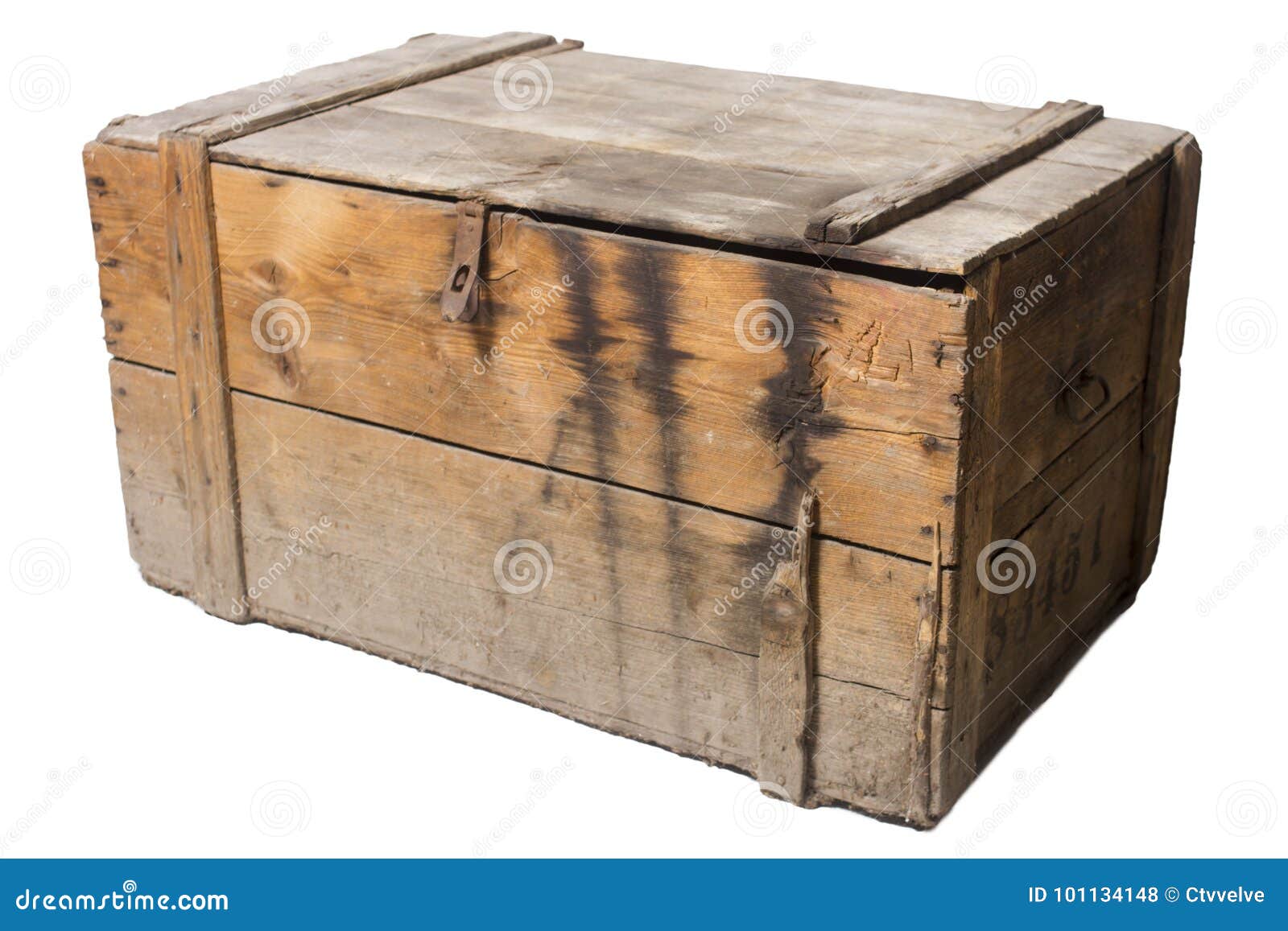 Old wooden chest, isolated stock photo. Image of retro 101134148