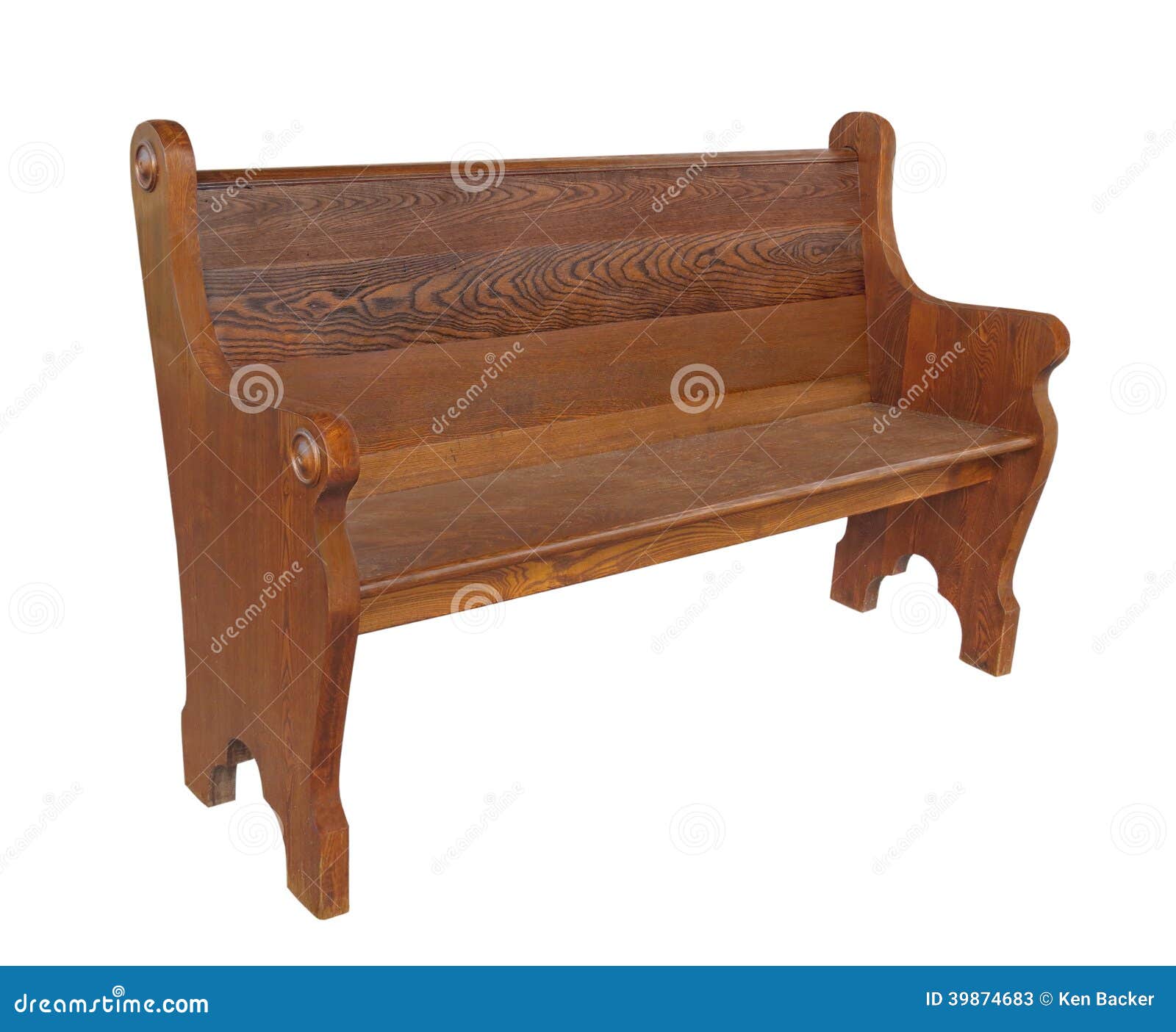 old wooden church pew .