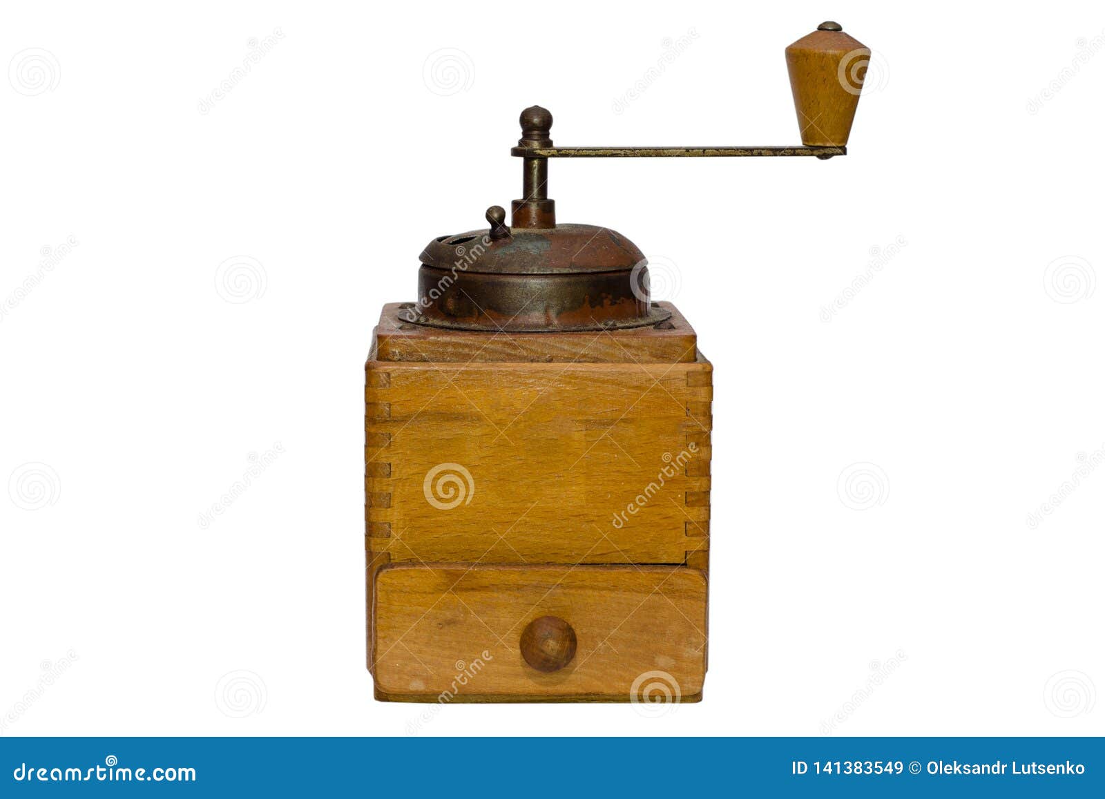 Old Wooden Coffee Grinder stock image. Image of background 141383549