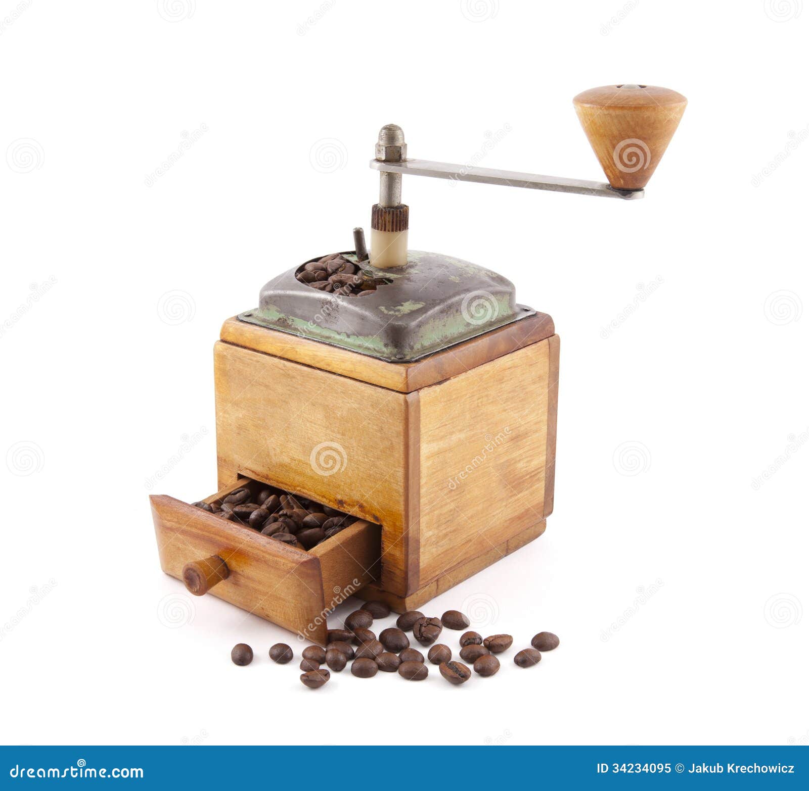 Old wooden coffee grinder stock image. Image of rustic 34234095