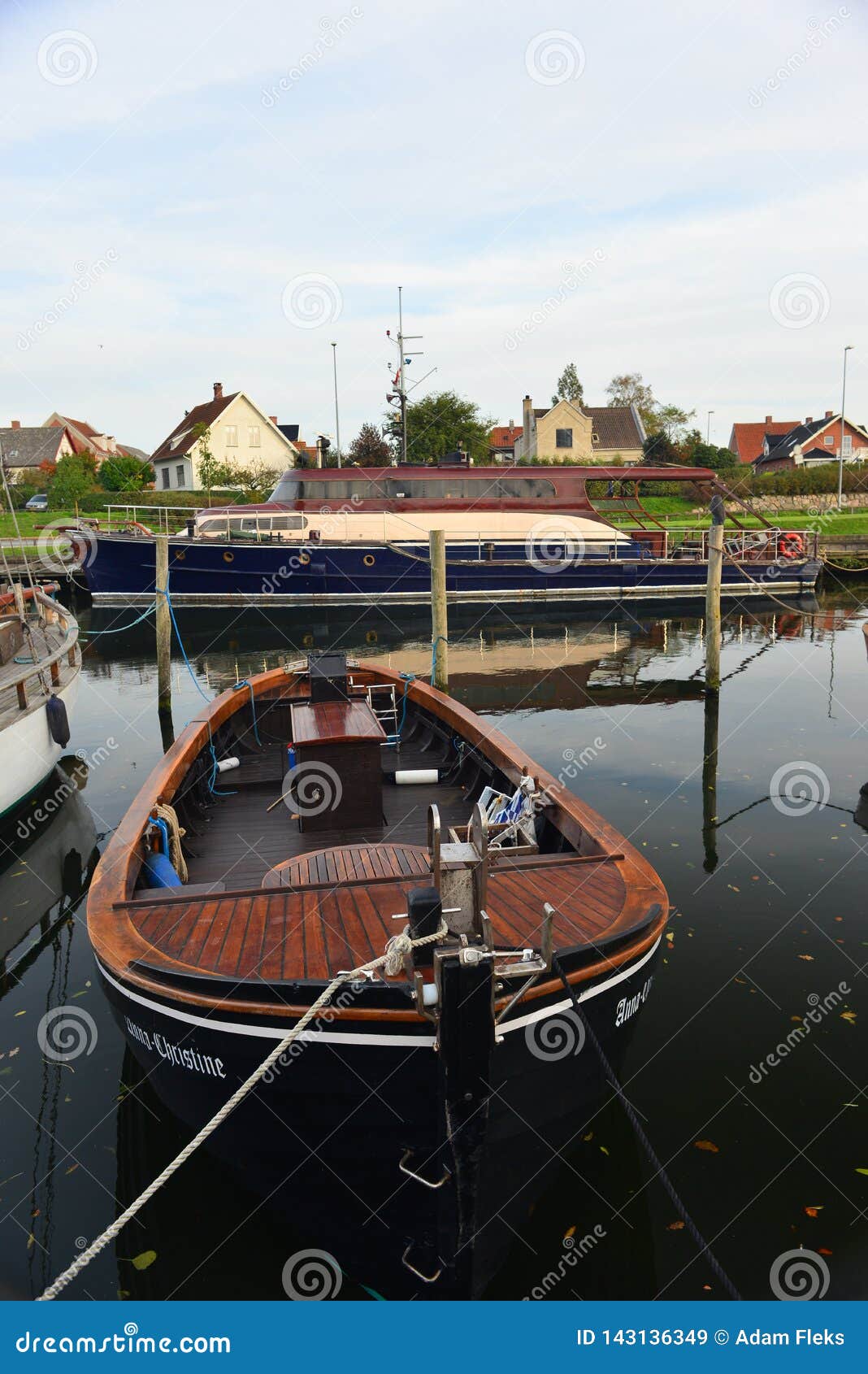 Two Old Fishermen Blue Boats Stock Photos - Free & Royalty-Free