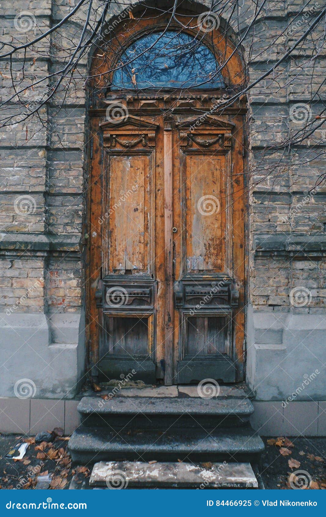 Old Wooden Door in a Brick House Stock Image Image of wall, building