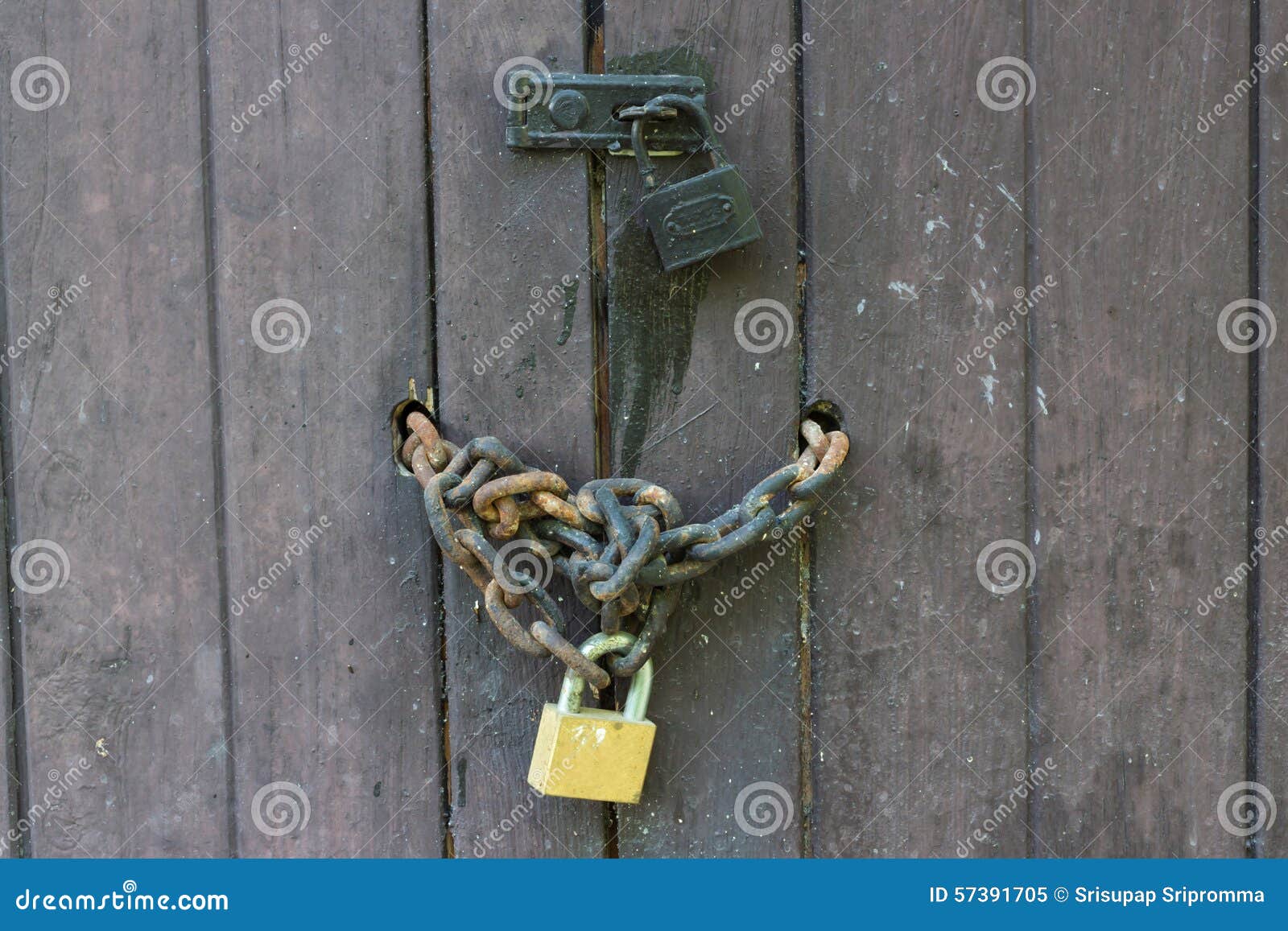 Old Wooden Door with Chain Key Stock Image Image of entrance, mystery