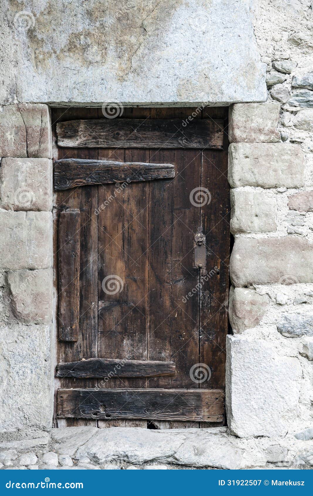 Old Wooden Door and Stony Wall Stock Image - Image of weathered, rural ...