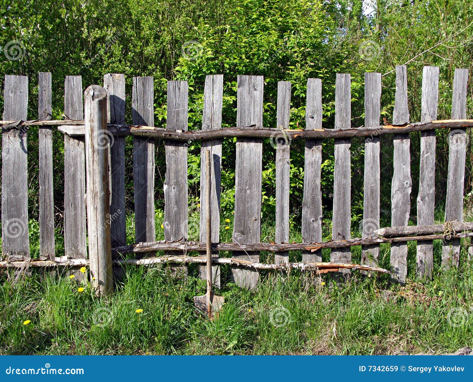 Old wooden fence stock image. Image of flowerses, agriculture 7342659