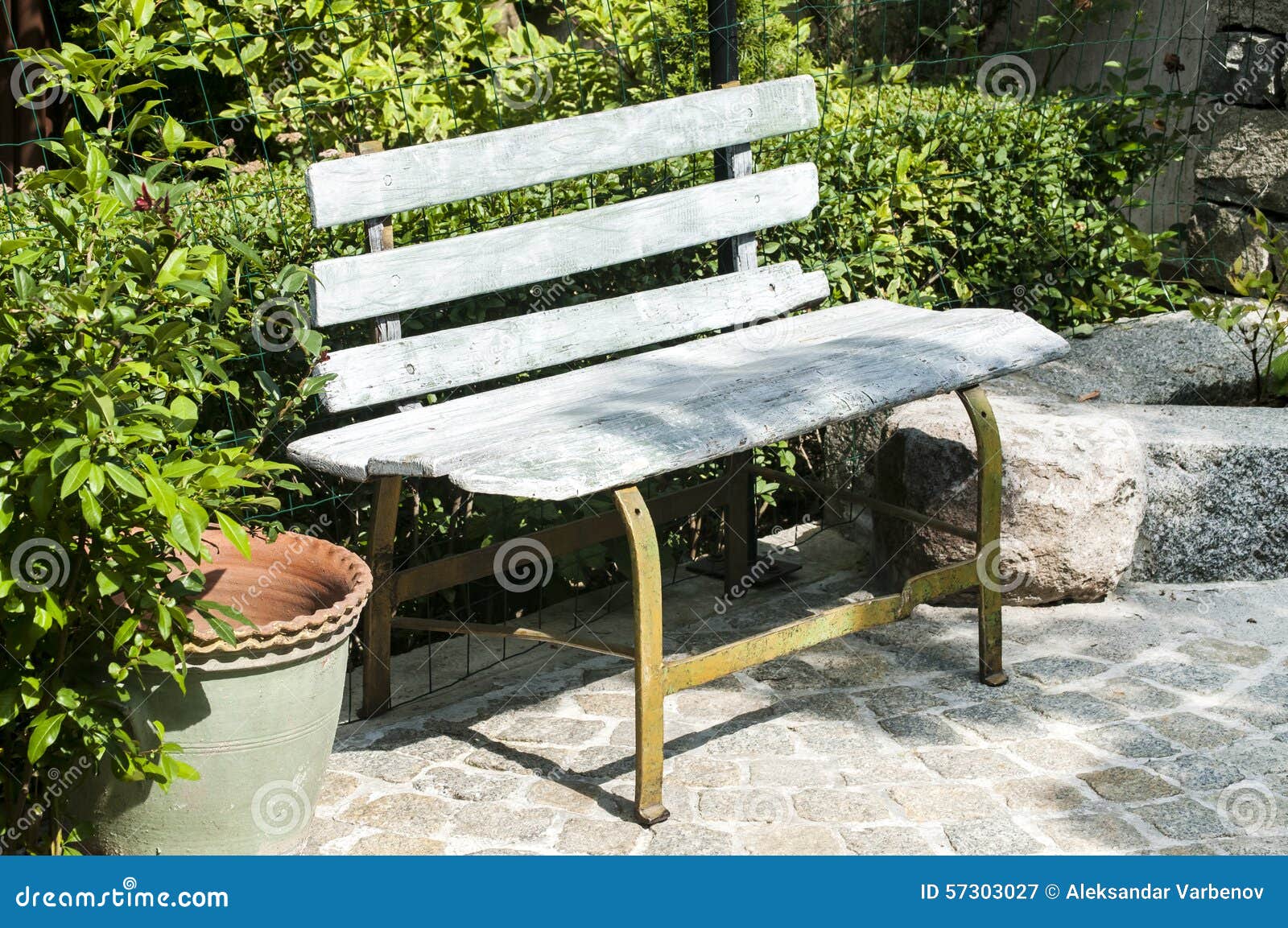Old wooden garden bench stock image. Image of home, relax 57303027