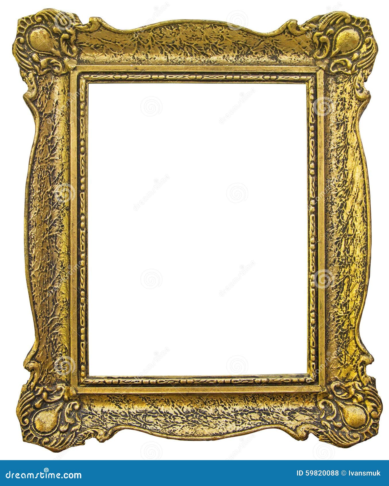 Old wooden gilded Frame stock photo. Image of isolated 59820088