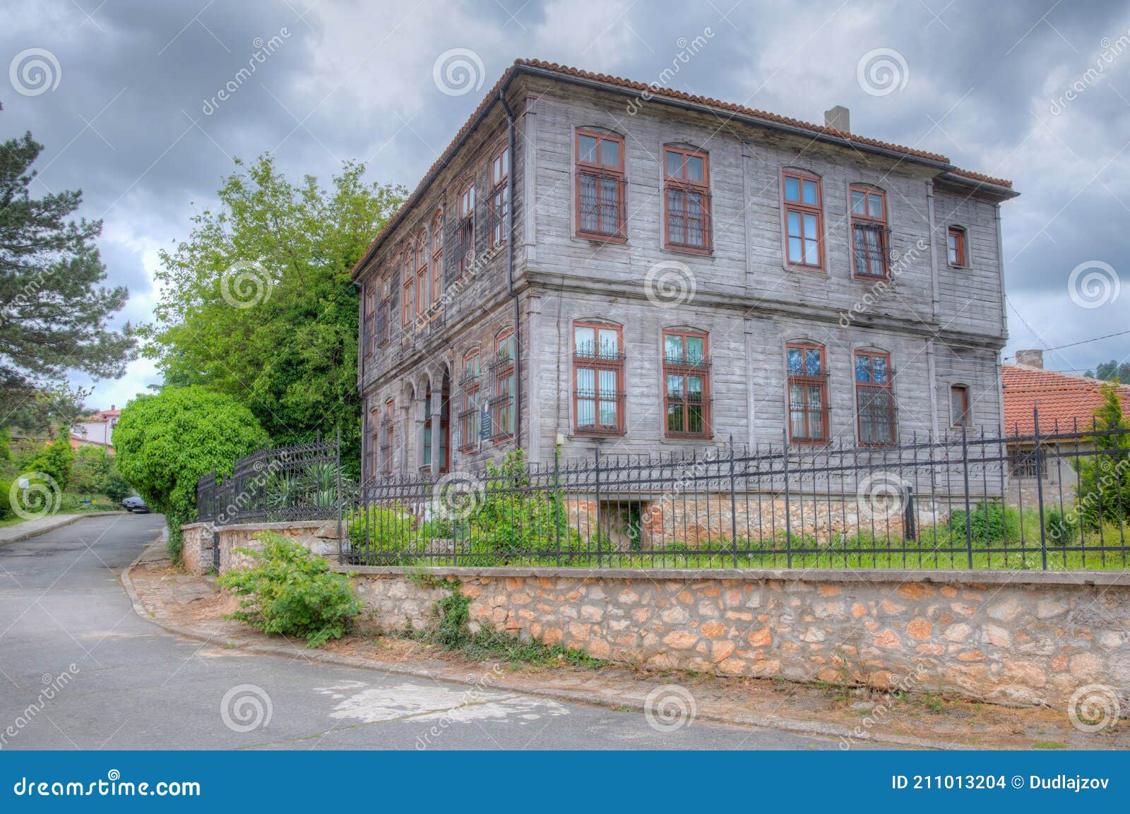 old wooden house in bulgarian town malko tarnovo