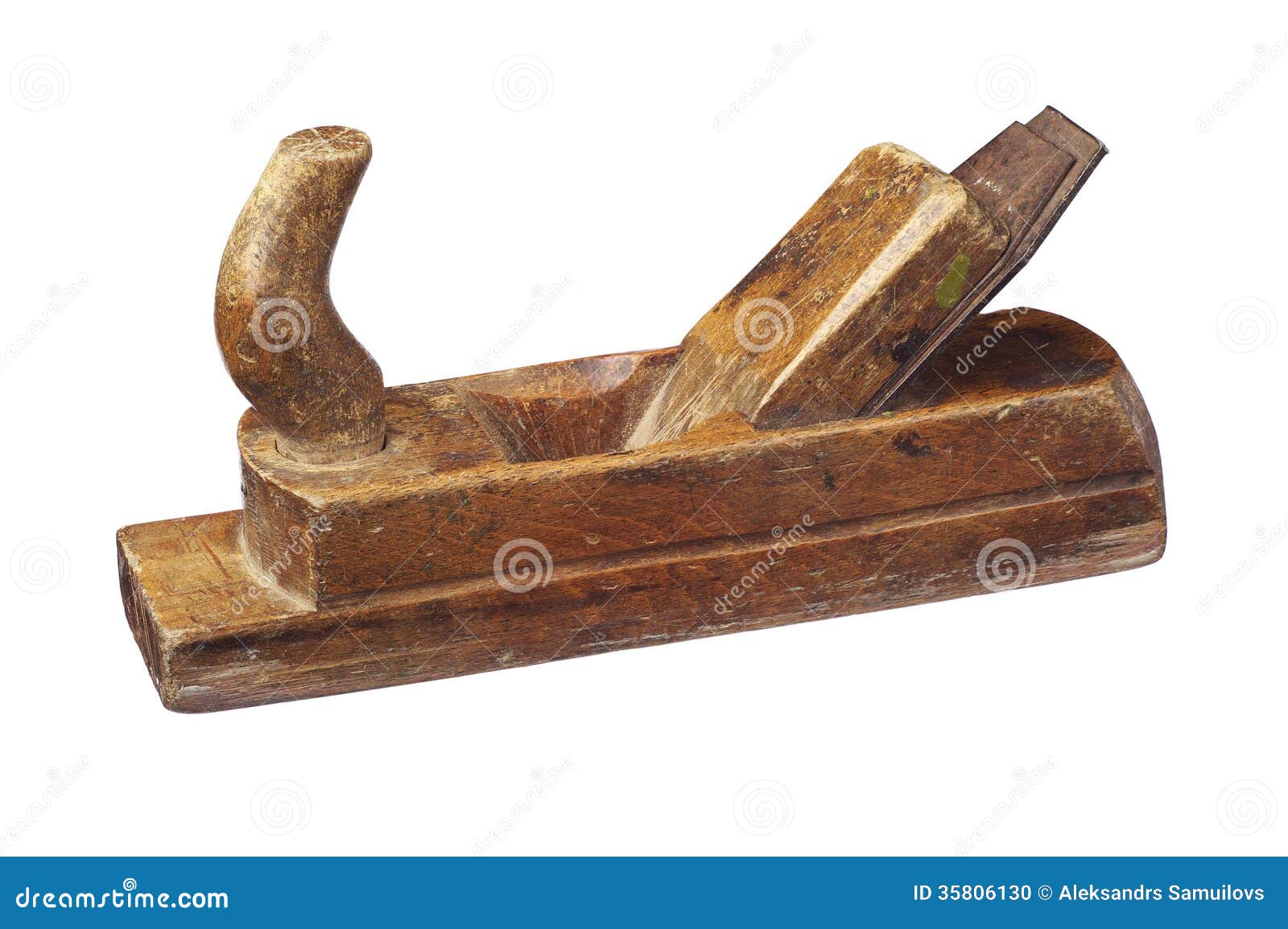 Old wooden jointer stock photo. Image of antique, isolated 35806130