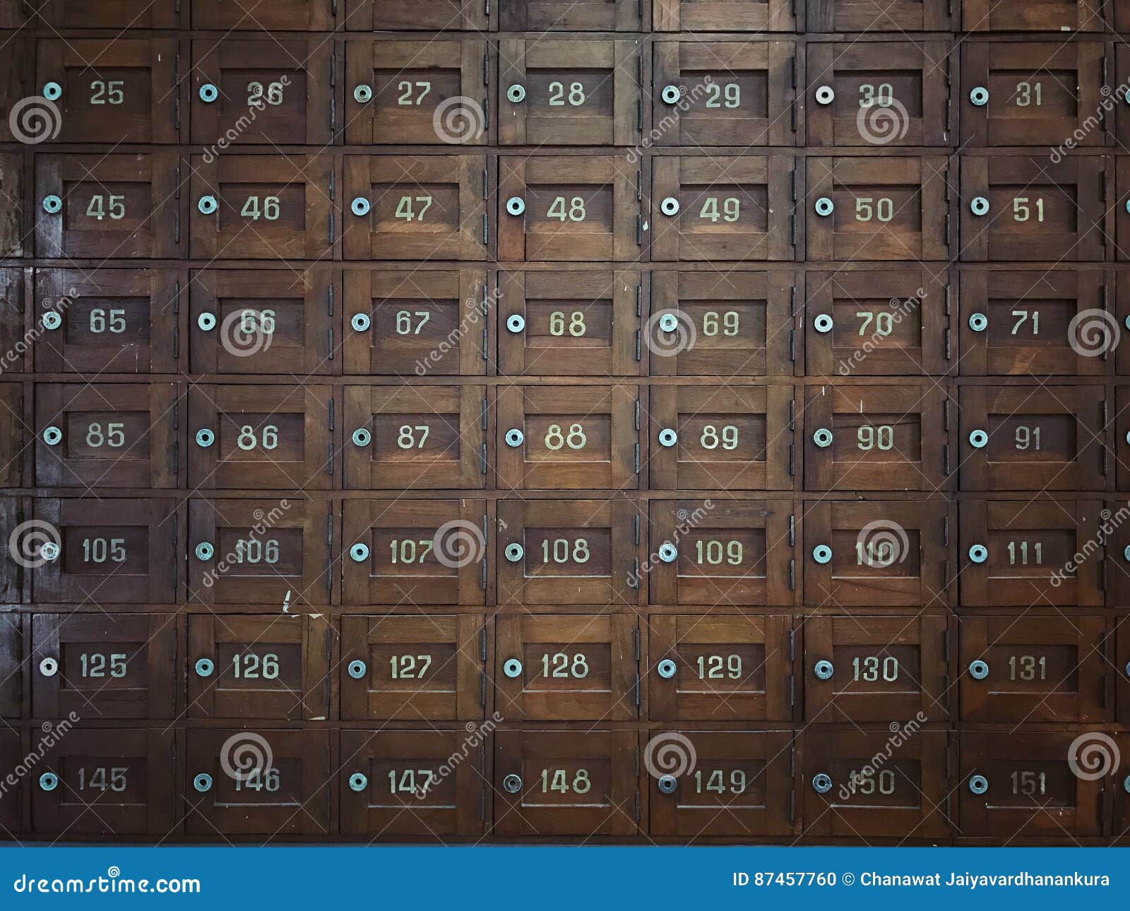 Old Wooden Post Office Boxes Stock Photo Image of textured, mailbox