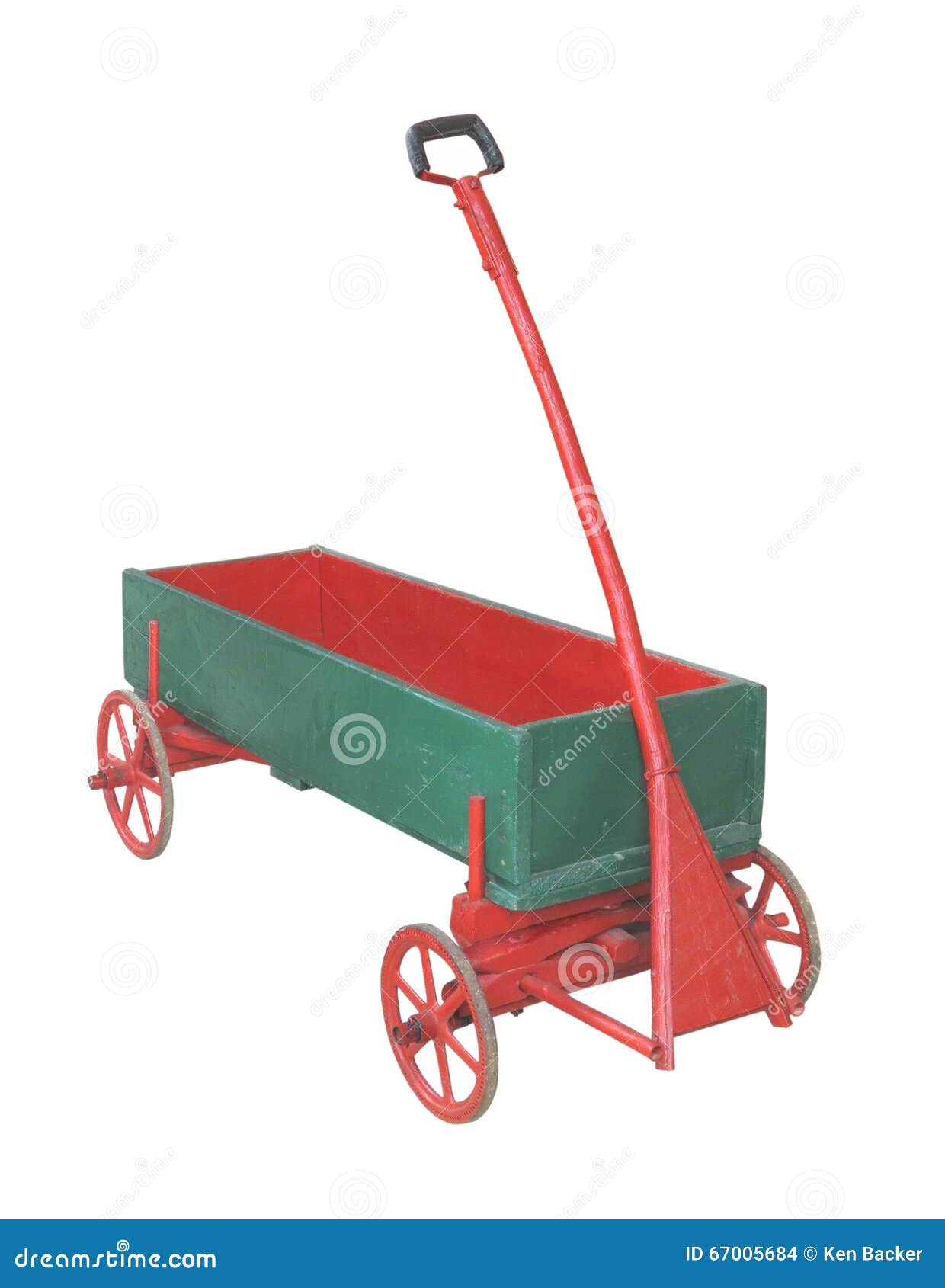 Old Wooden Pull Wagon Isolated. Stock Photo Image of wood, green 67005684