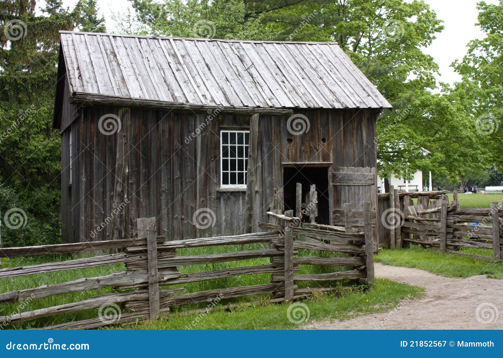 Old wooden shed stock image. Image of house, spring, path