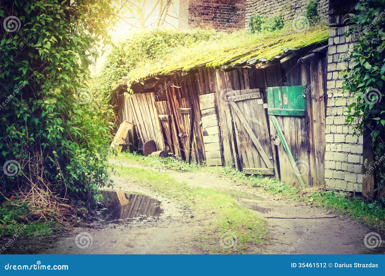 Old Wooden Sheds In Lane Stock Photo Image Of Stables 35461512