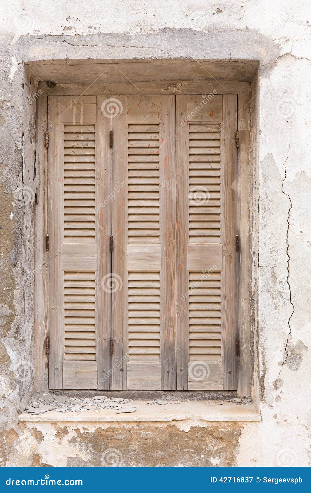 Old wooden shutters stock image. Image of architectural 42716837