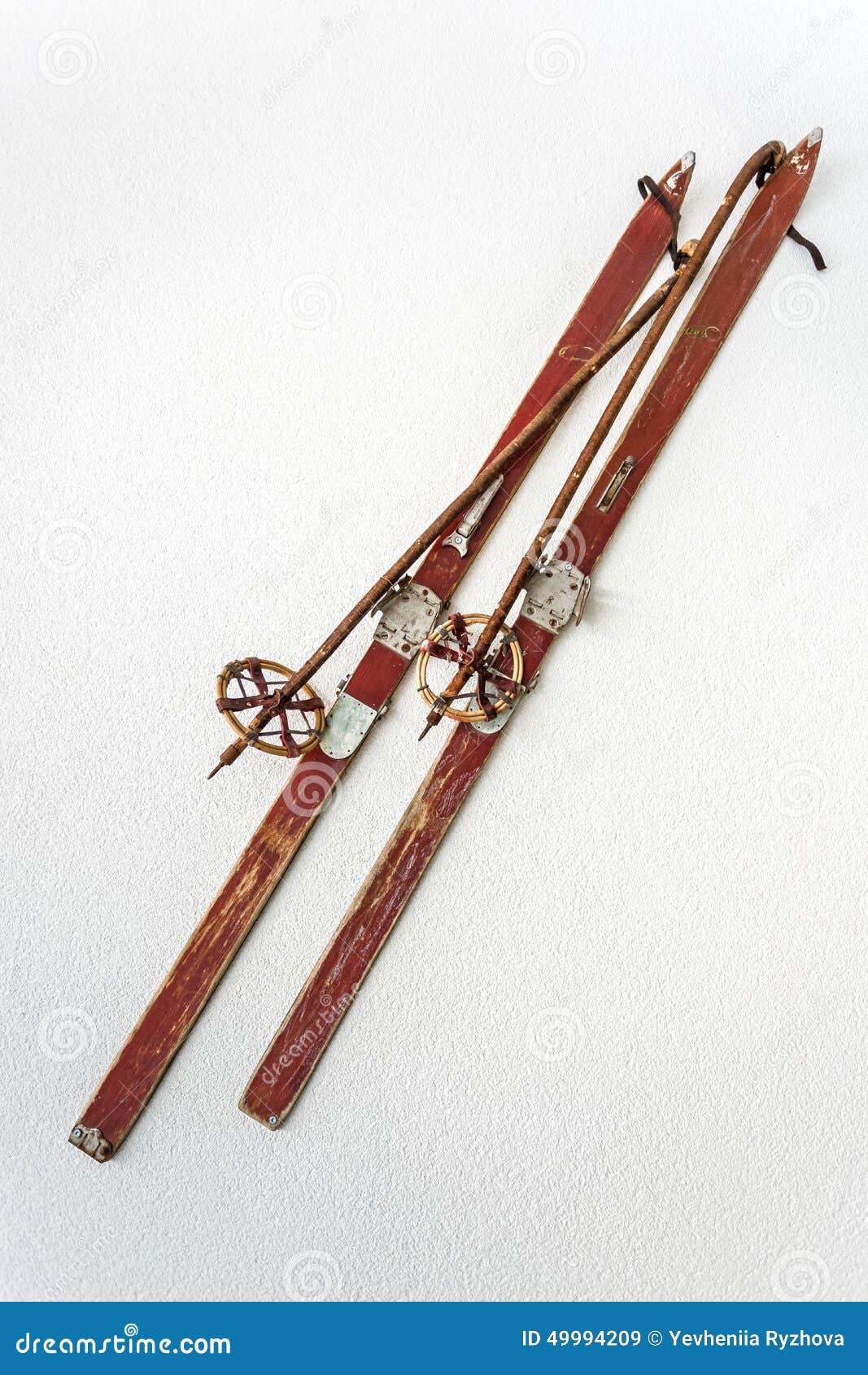 Wooden skis on snow snow hi-res stock photography and images - Alamy