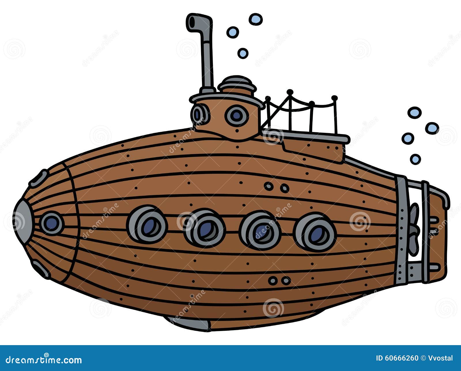 Old Wooden Submarine Stock Vector - Image: 60666260