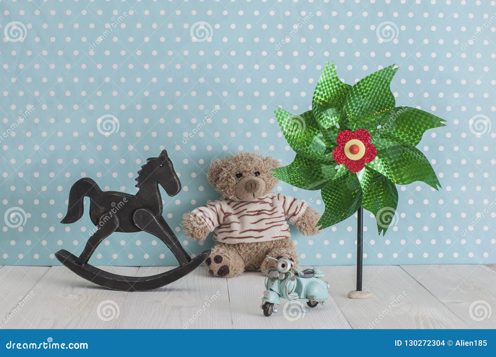 Old Wooden Toy Horse Rocking Chair, Teddy Bear, Pinwheel ... Old Wooden Toy Horse Rocking Chair, Teddy Bear, Pinwheel ...