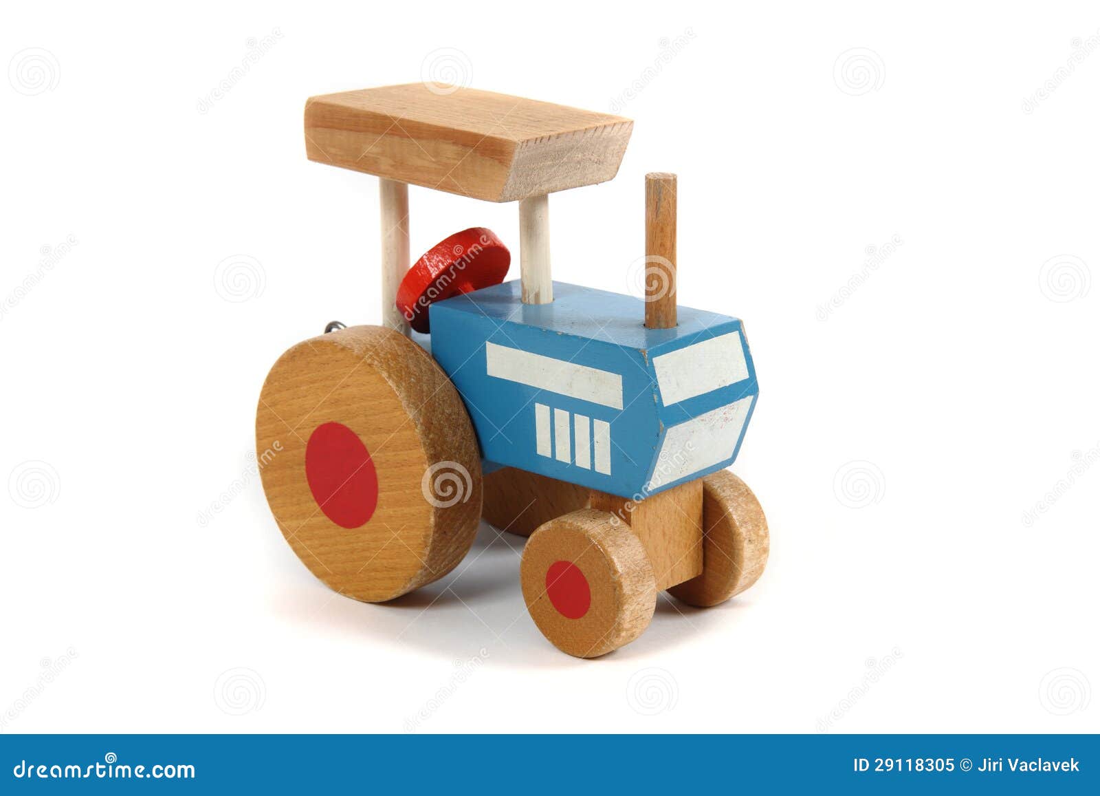 Old wooden tractor toy stock image. Image of transportation 29118305