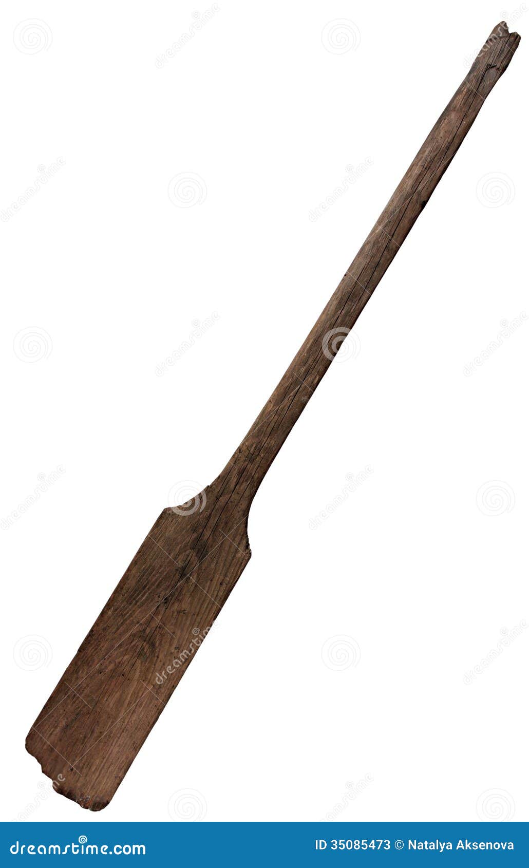 Old Wooden Weathered Paddle (oar) With Stains And Stock ...