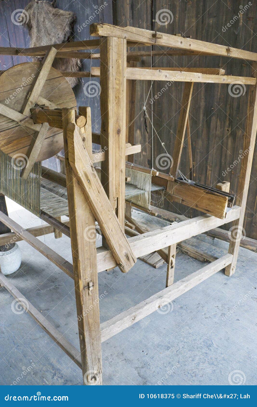 Old Wooden Weaving Machine stock image. Image of retro 10618375