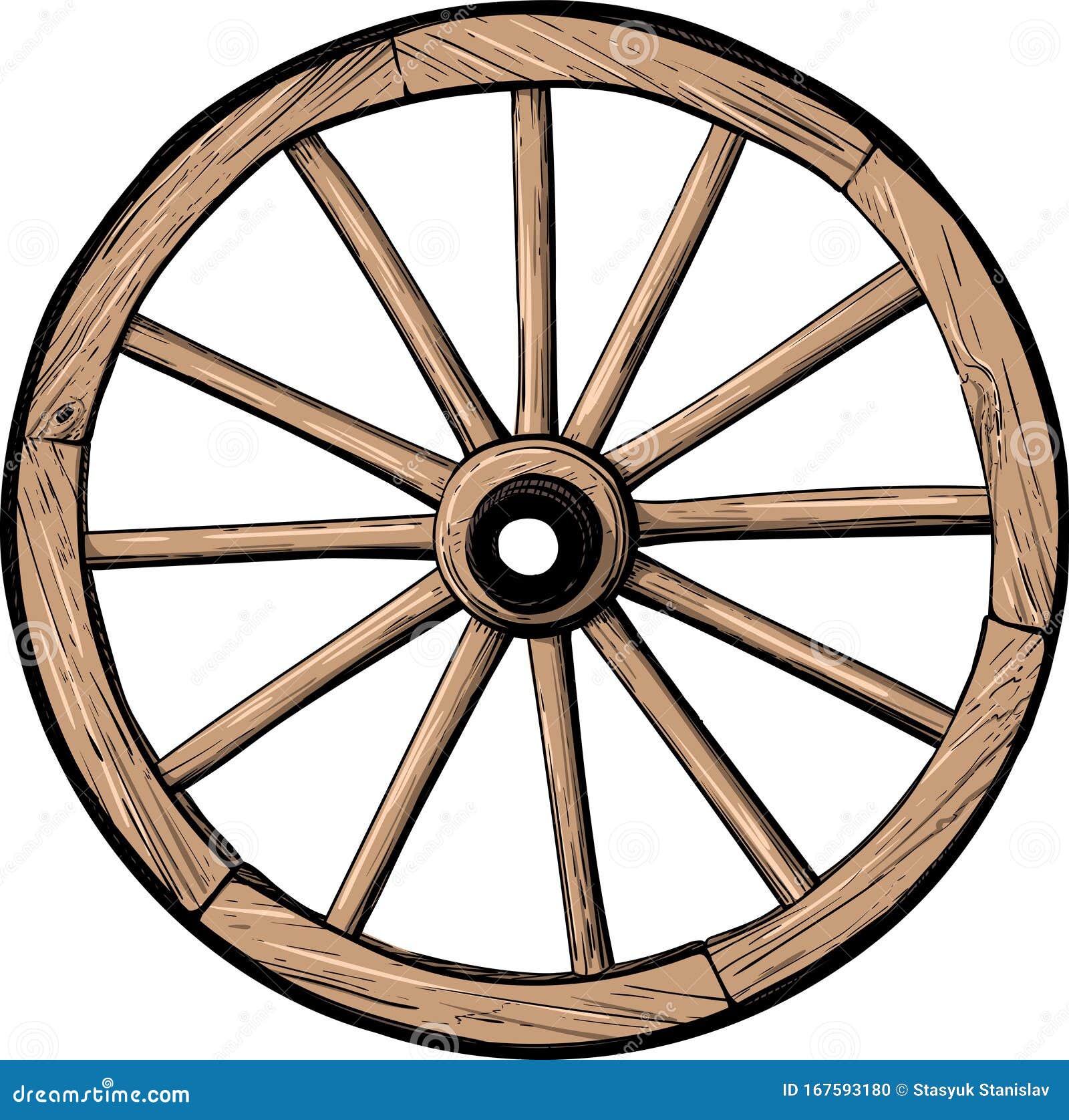 Classic traditional ship's 6 spoke wooden wheel 