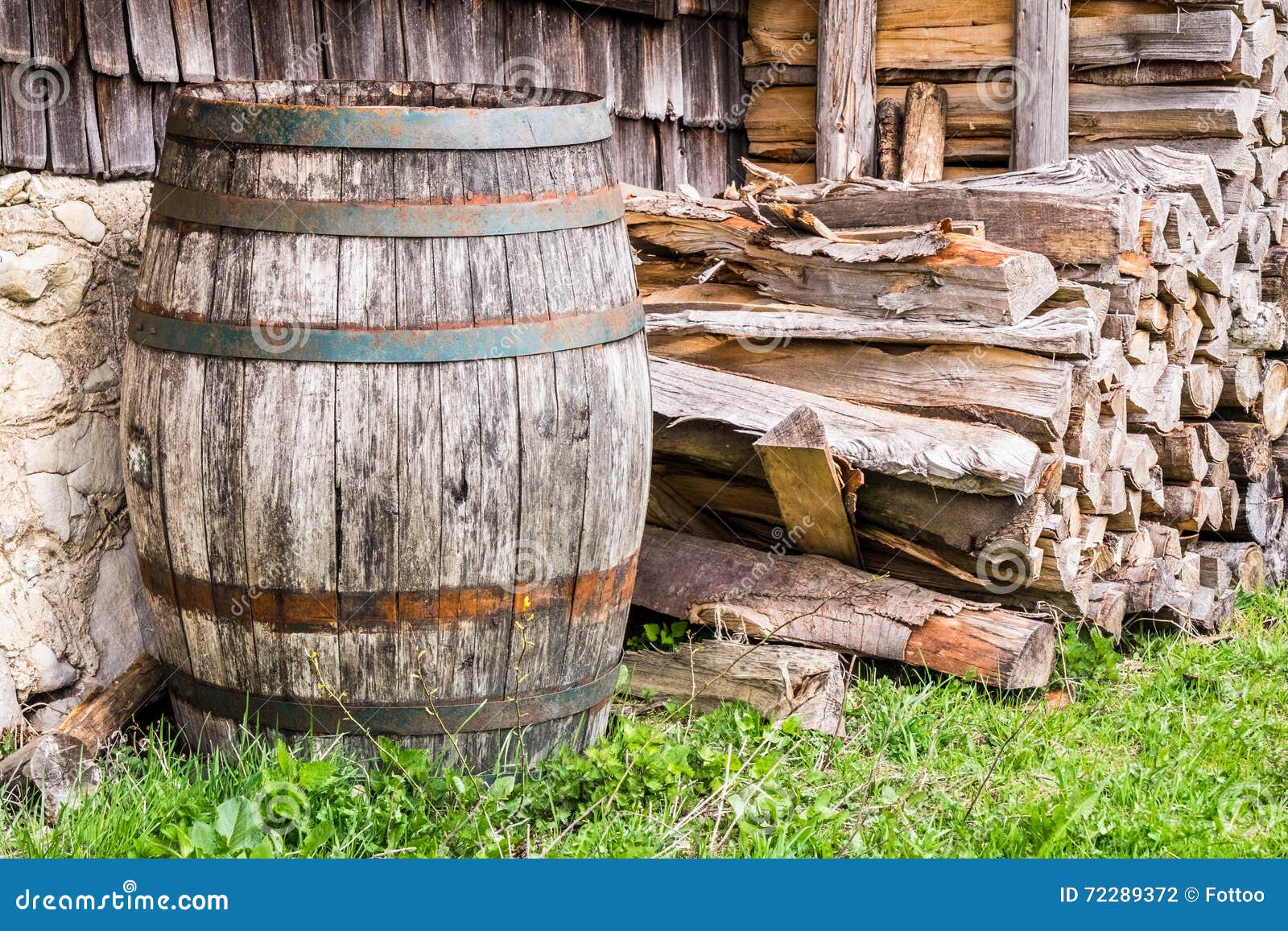 Old wooden wine cask stock photo. Image of wooden, open 72289372