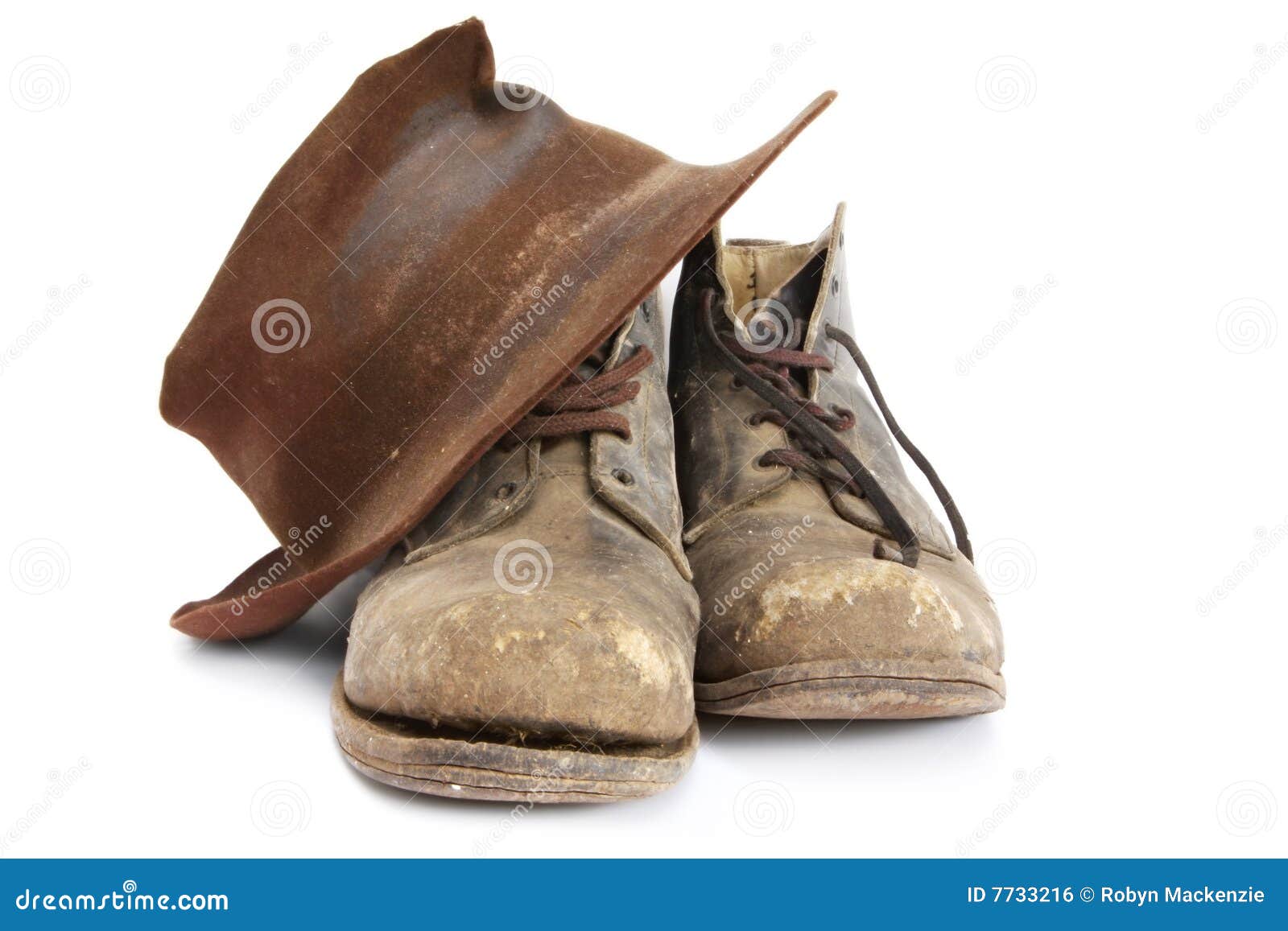 Old Workboots and Hat stock photo. Image of shoes, dirty 7733216