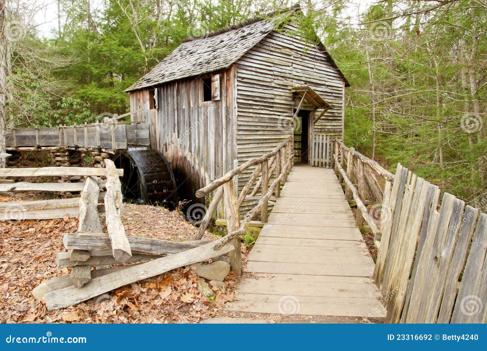 Old Working Grist Mill In Winter Season Stock Photo Image 23316692