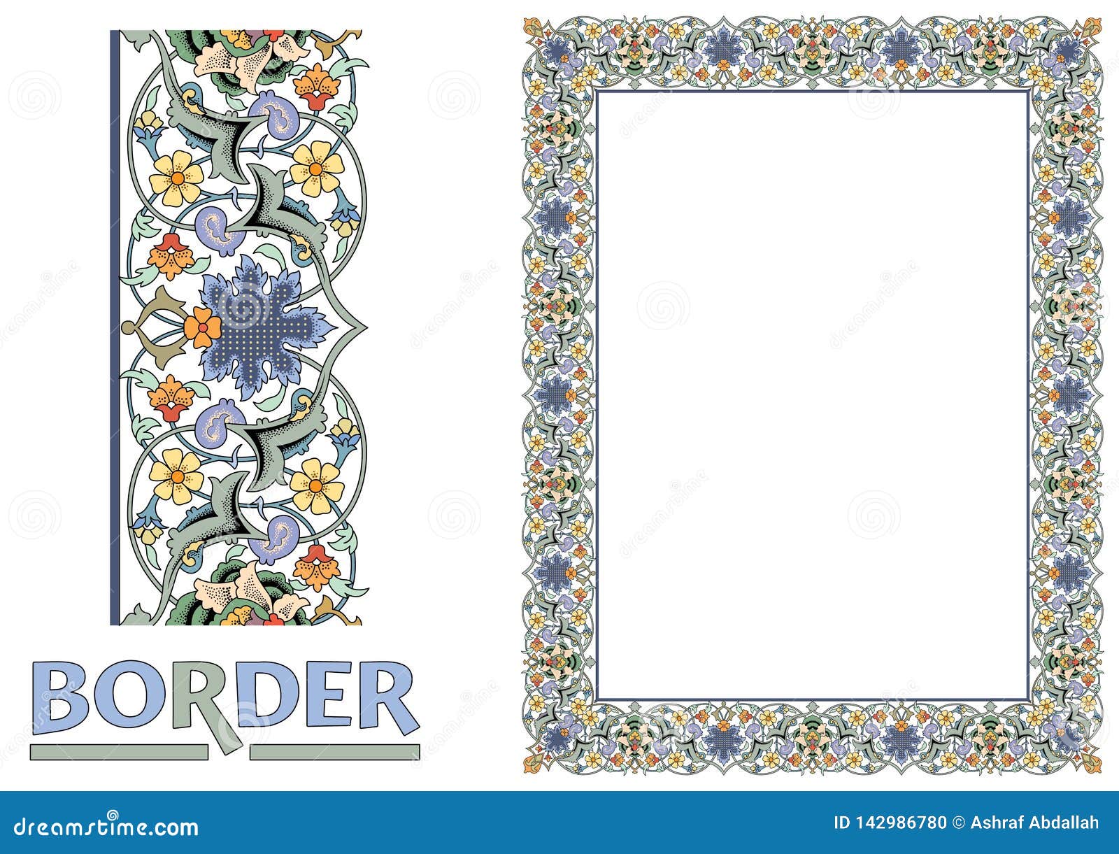 old world borders  - tiled frame in plant leaves and flowers framework decorative elegant style