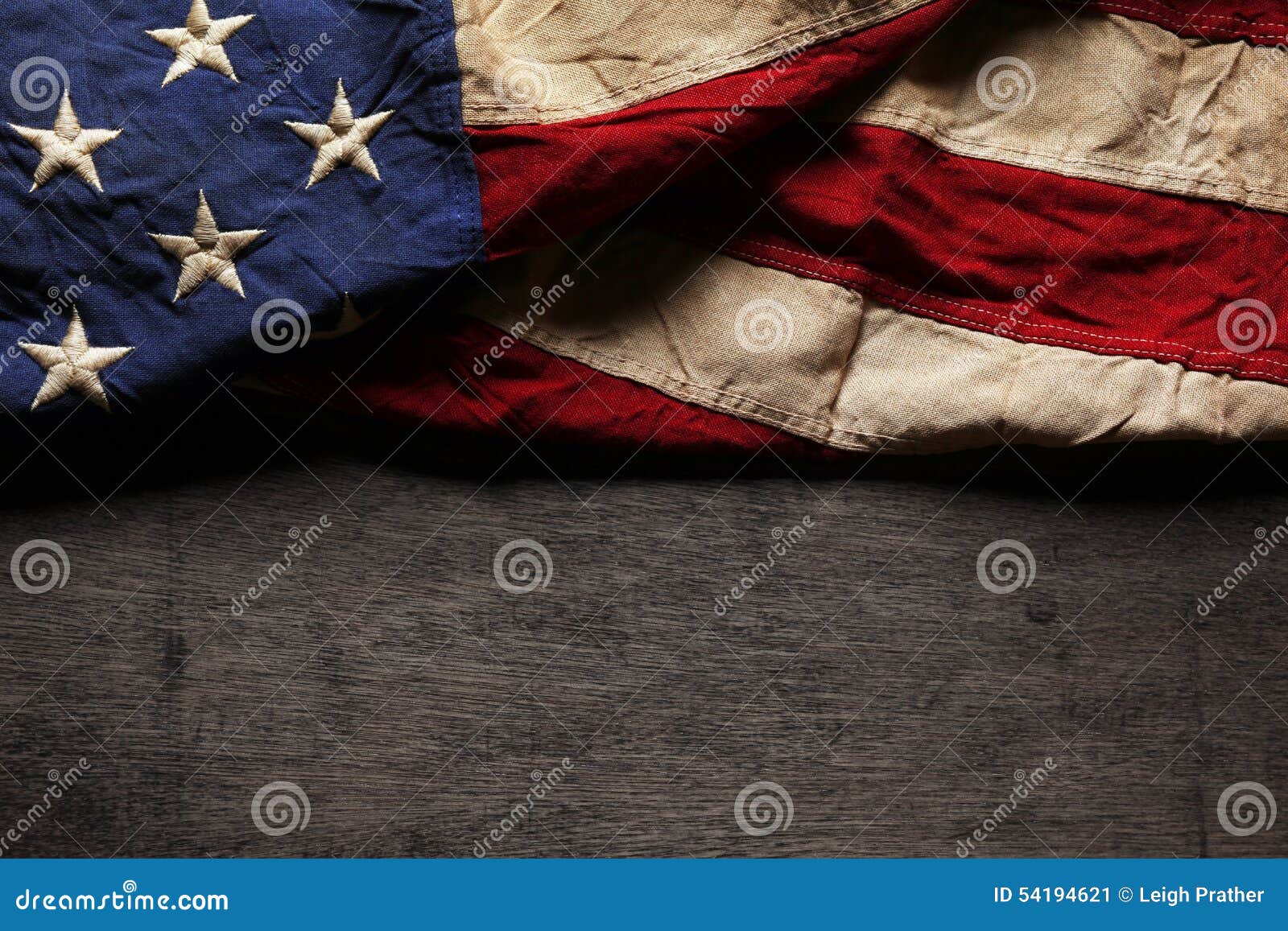 old and worn american flag