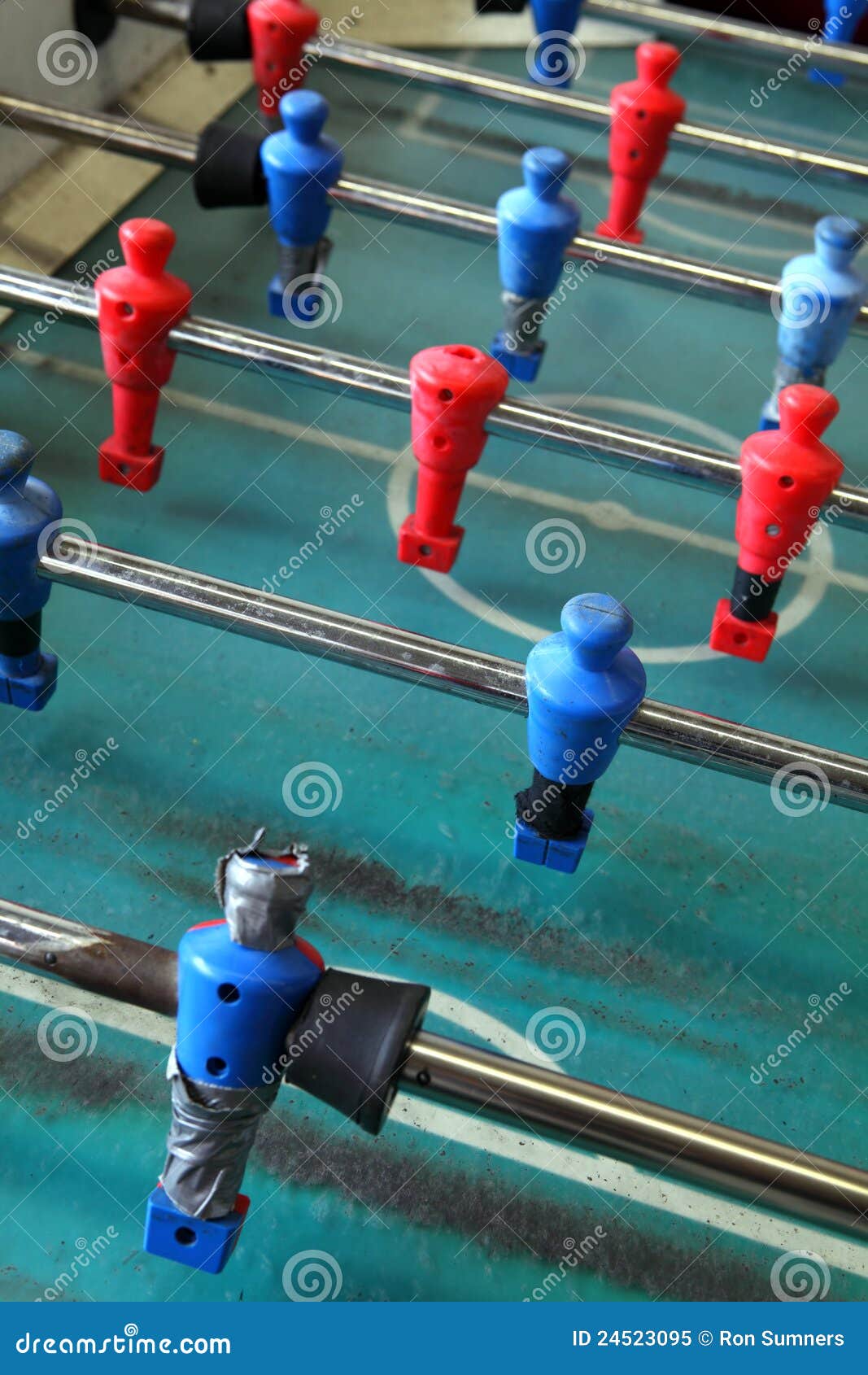 Old worn foosball table stock image. Image of plastic 24523095