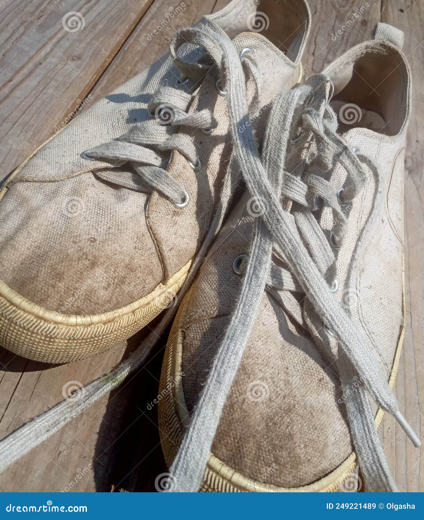 Old Worn Out and Dirty White Sneakers Stock Image - Image of footwear ...