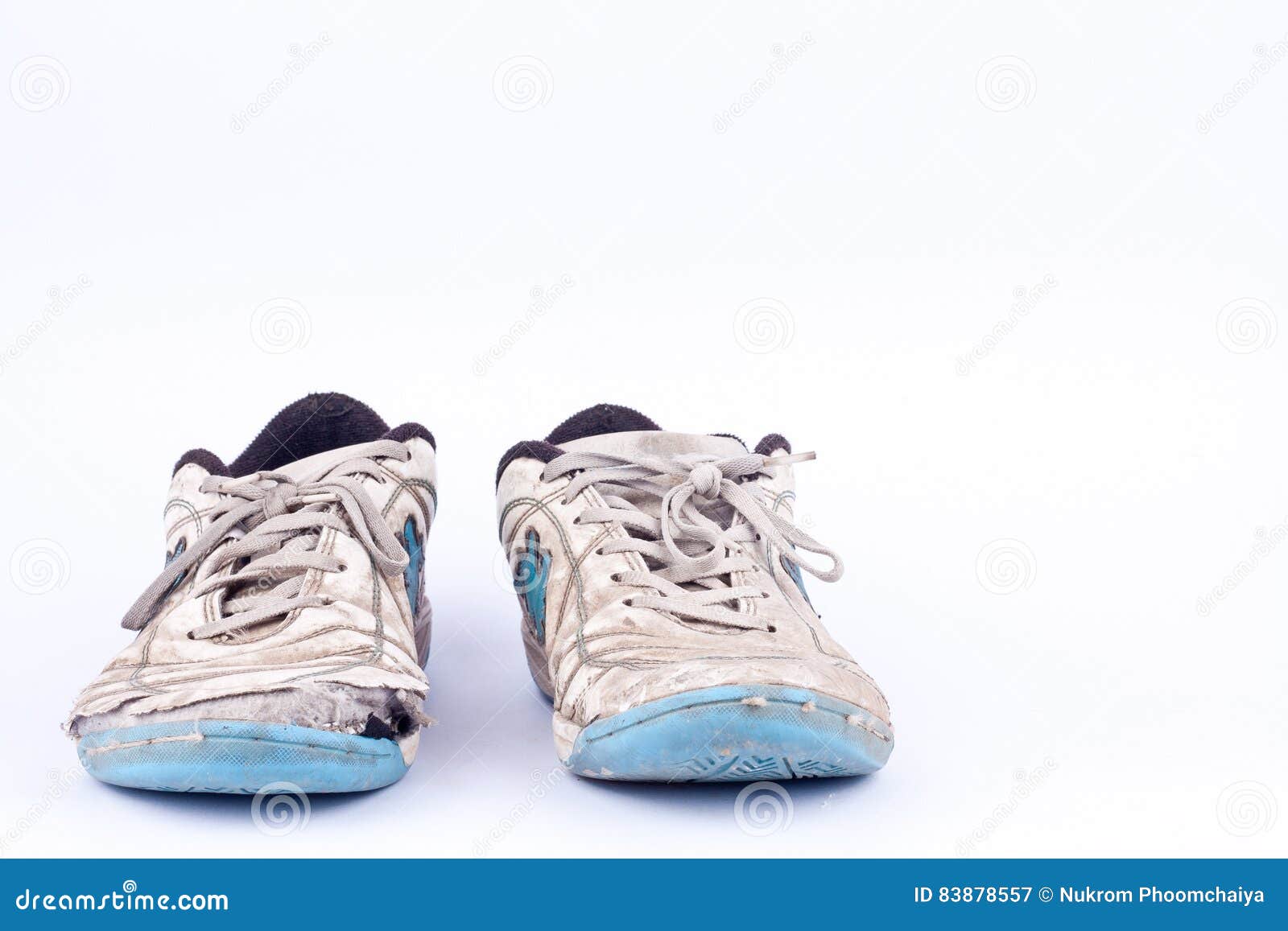 Old Worn Out Futsal Sports Shoes on White Background Stock Image ...