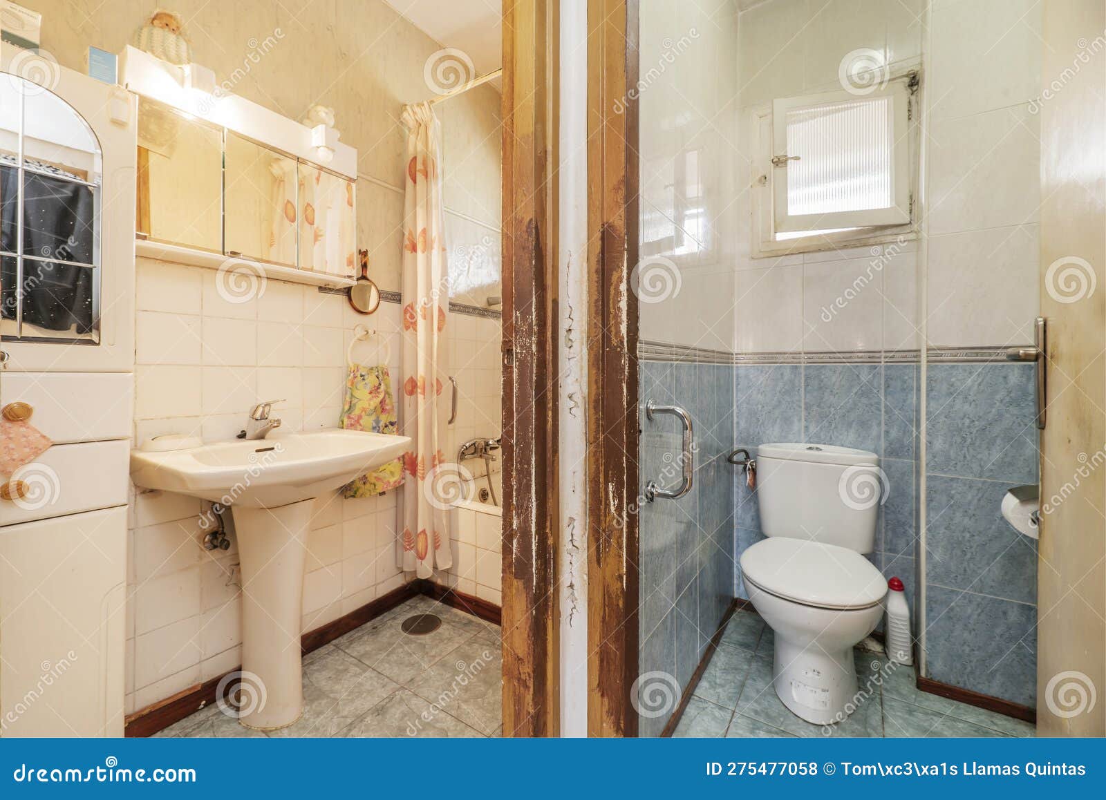 An Old and Worn Toilet in an Old and Poorly Stock Photo Image of hotel, window 275477058