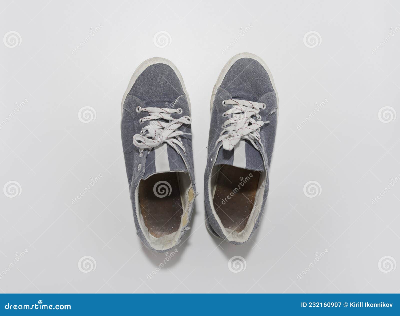 Old Worn Torn Sneakers. on White Background Stock Image - Image of ...