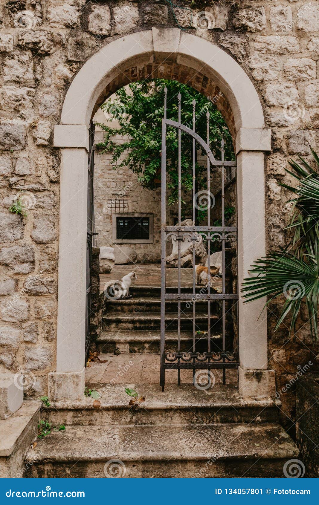 An Old Wrought Gate That Leads To The Courtyard Stock Image Image Of