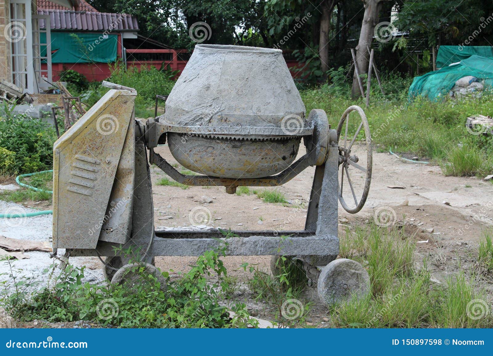 Mortar Mixer in Construction Site Stock Photo Image of material, work